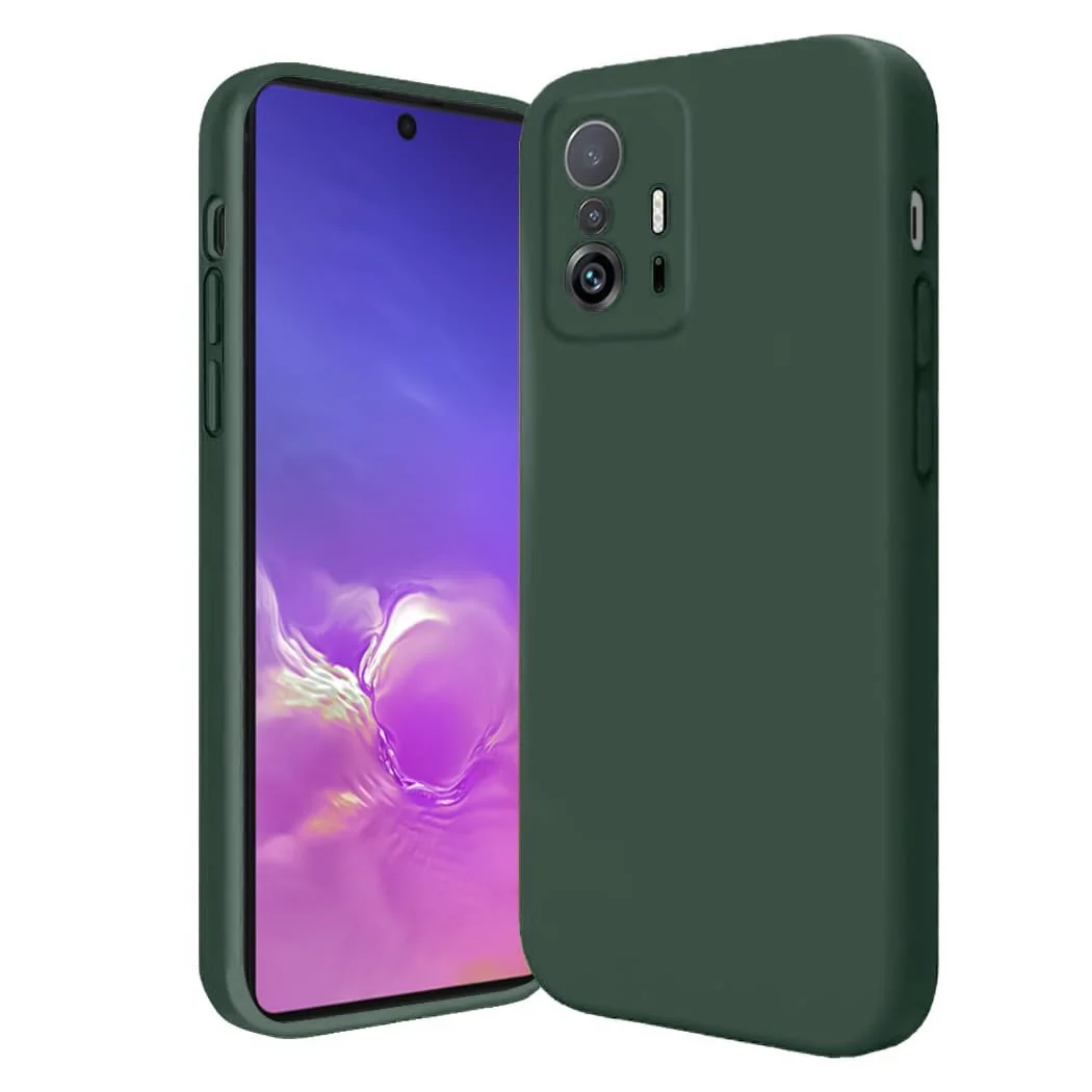 DL3 Mobilak Soft Silicone Protective Case for Xiaomi 11T / Xiaomi 11 T Pro with Microfiber Lining and Shockproof Design - Green