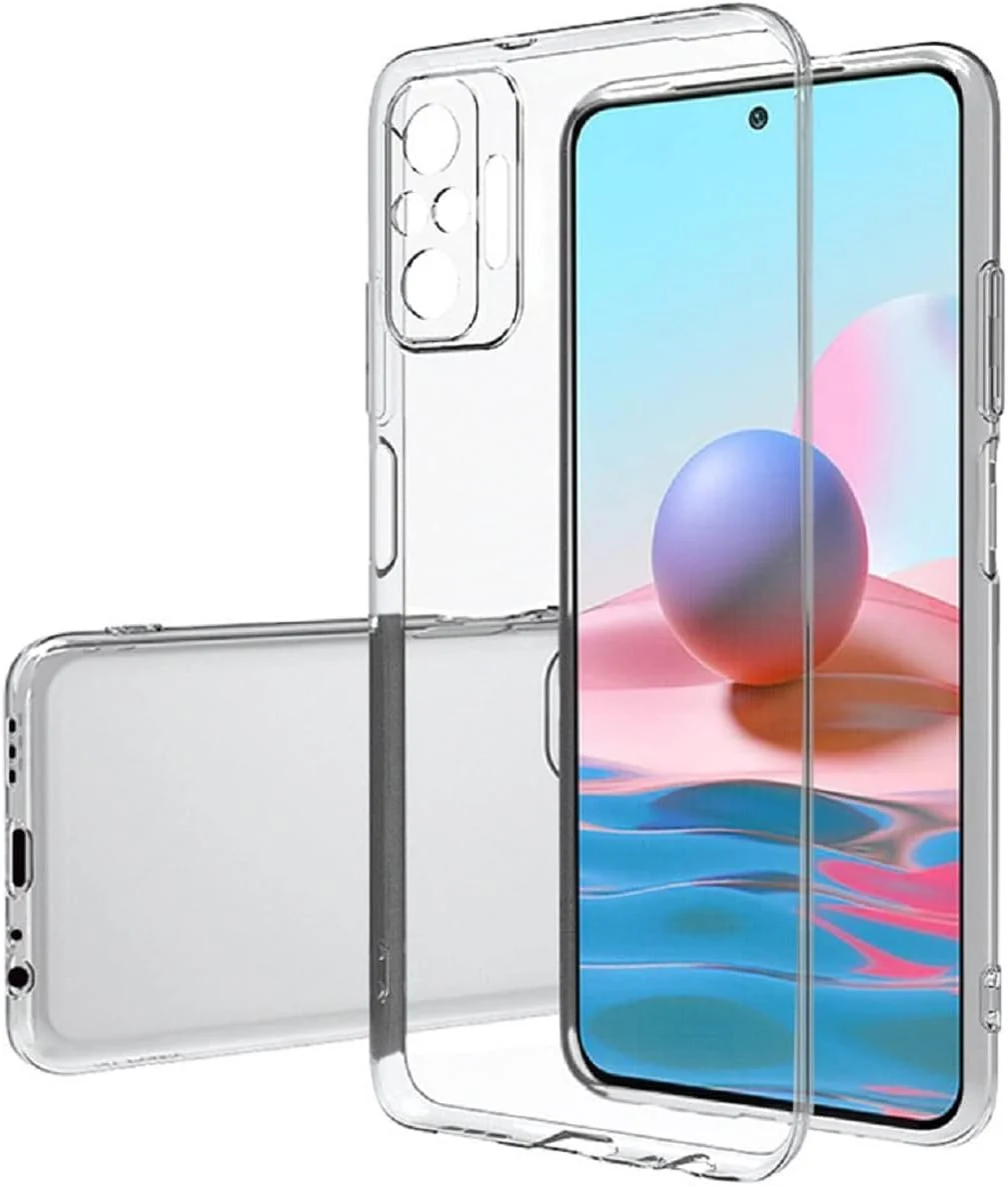 DL3 Mobilak Case Compatible with Xiaomi Redmi Note 10S Case Crystal Soft TPU Gel Case Flexible Silicone Anti-Scratch Camera Protection TPU Cover - Clear