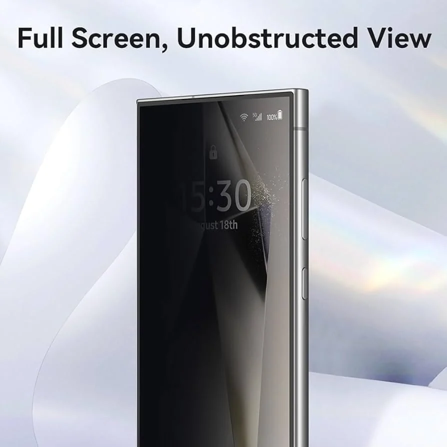 DL3 Mobilak Screen Protector for Samsung Galaxy S25 Ultra UV Glass Fingerprint Reader Support 3D Curved Anti-Spy Tempered Glass Screen Protector - Privacy