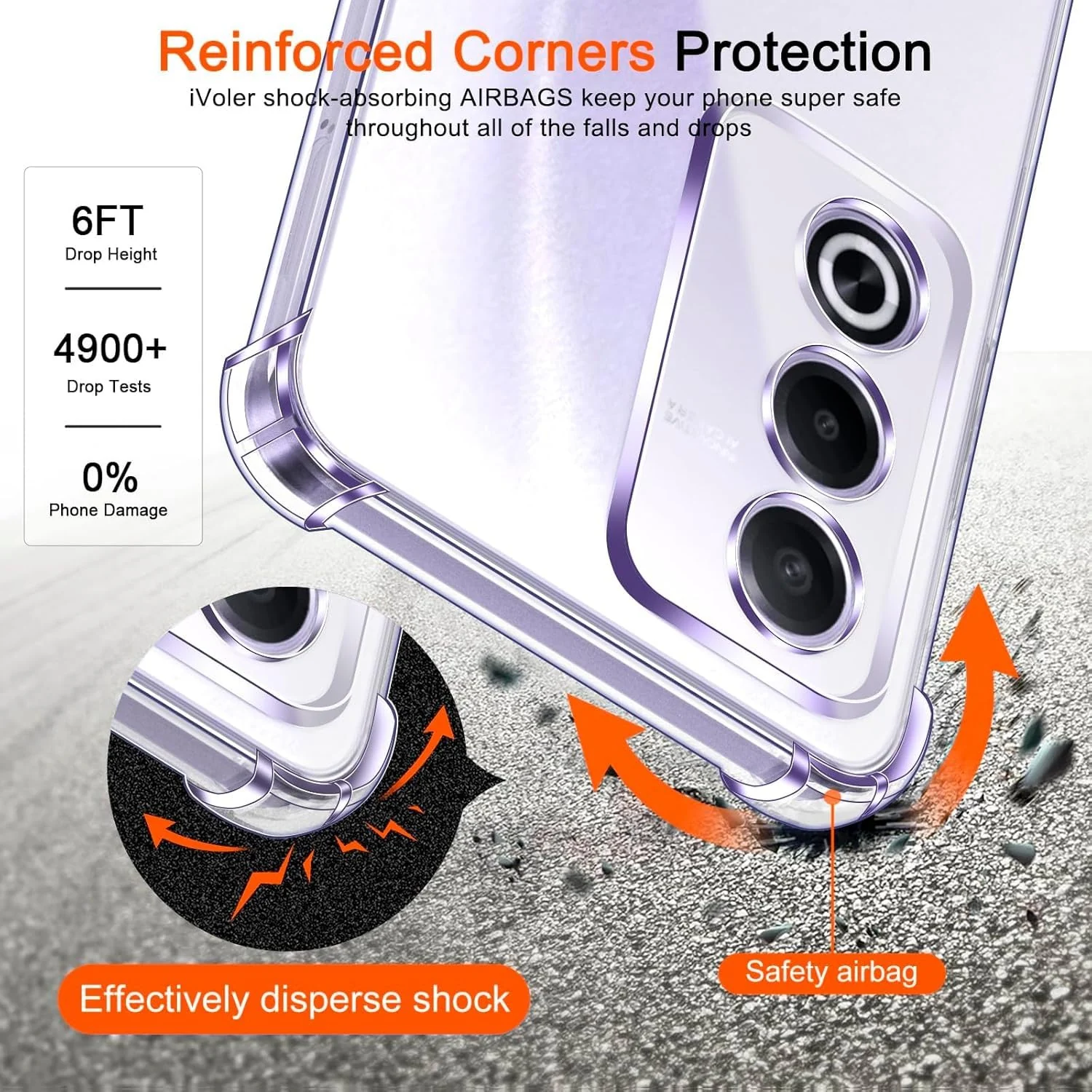 DL3 Mobilak Case Compatible with OPPO A80 5G, Cover Silicone TPU Gorilla Anti-shock Protector Camera Shockproof Corners - Clear