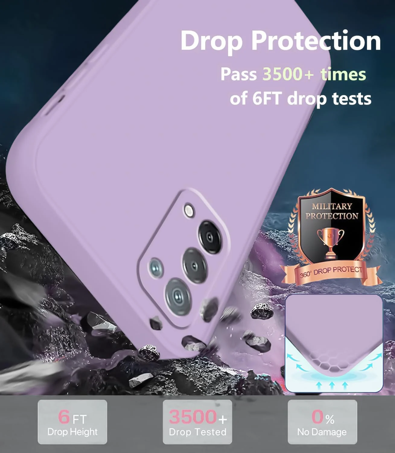 DL3 Mobilak Liquid Silicone Protective Case with Soft Microfiber Lining with Full Camera Protection for realme 7 Pro - Lavender