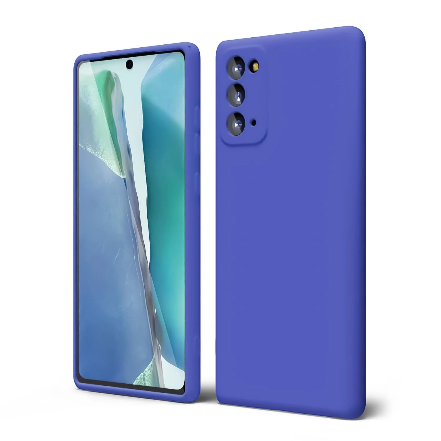 "DL3 Mobilak Liquid Silicone Protective Case for Samsung Galaxy Note 20 5G (6.7"") with Microfiber Lining and Shockproof Design - Light Blue"