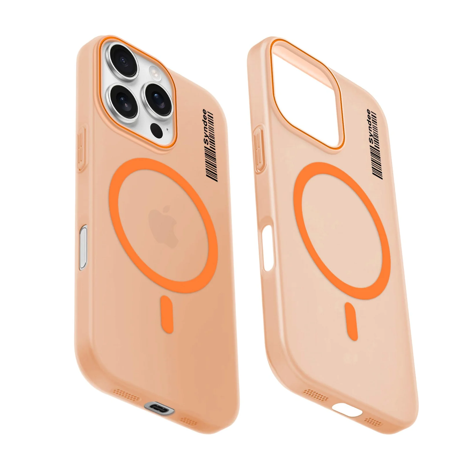 DL3 Mobilak Case Back Cover for iPhone 11 Pro Max 6.5-Inch, Sleek Frosted Translucent Back Only Compatible with Wireless Magnetic Accessories | Anti-Scratch Shockproof Phone Case - Orange