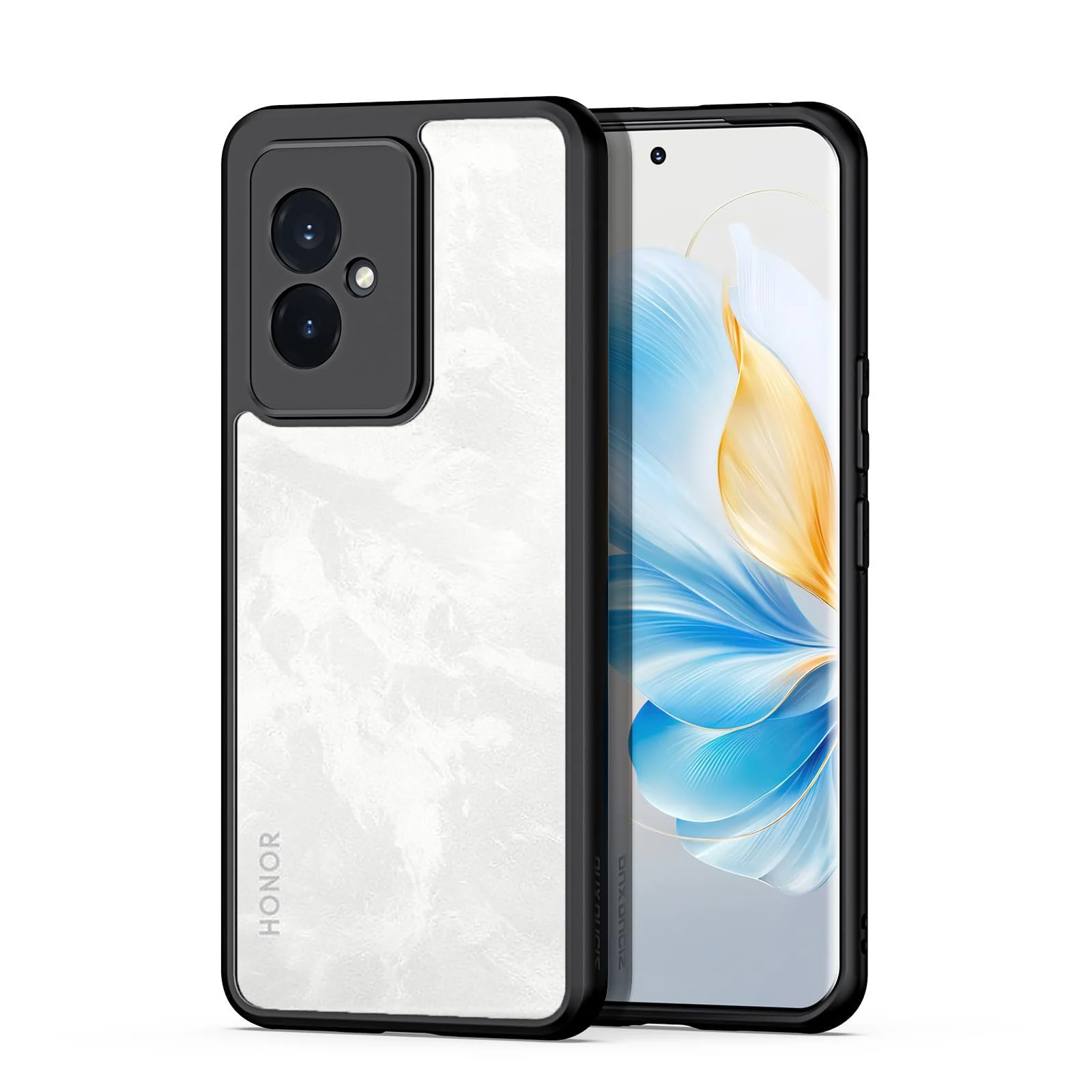 DL3 Mobilak Clear PC and TPU Protective Case for Honor 100 with Camera Protection and Military-Grade Protection - Black