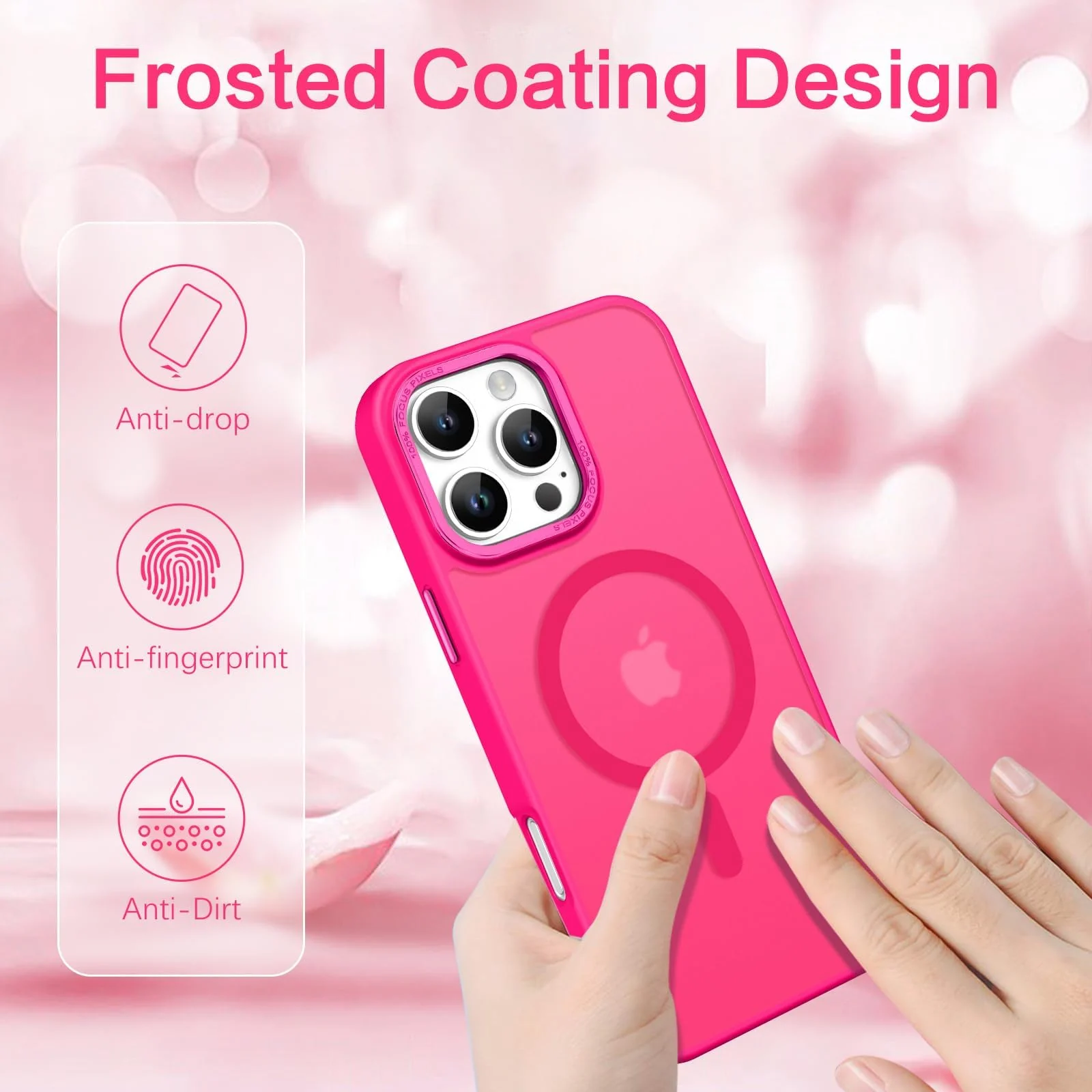 DL3 MOBILAK Protective Phone Case for Apple iPhone 16 Pro Max - Hot Pink