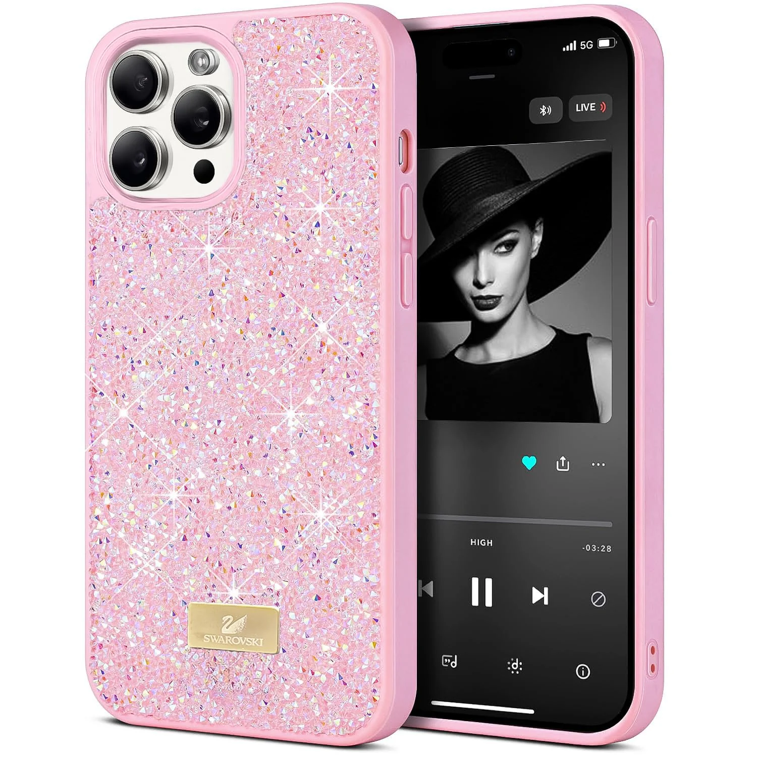 Case For iPhone 11 Pro Case Glitter, Sparkle Diamond Crystal Bling Case with Bling, Ultra Thin Lightweight Full Body Shockproof Anti-Scratch Protective Cover - Black
