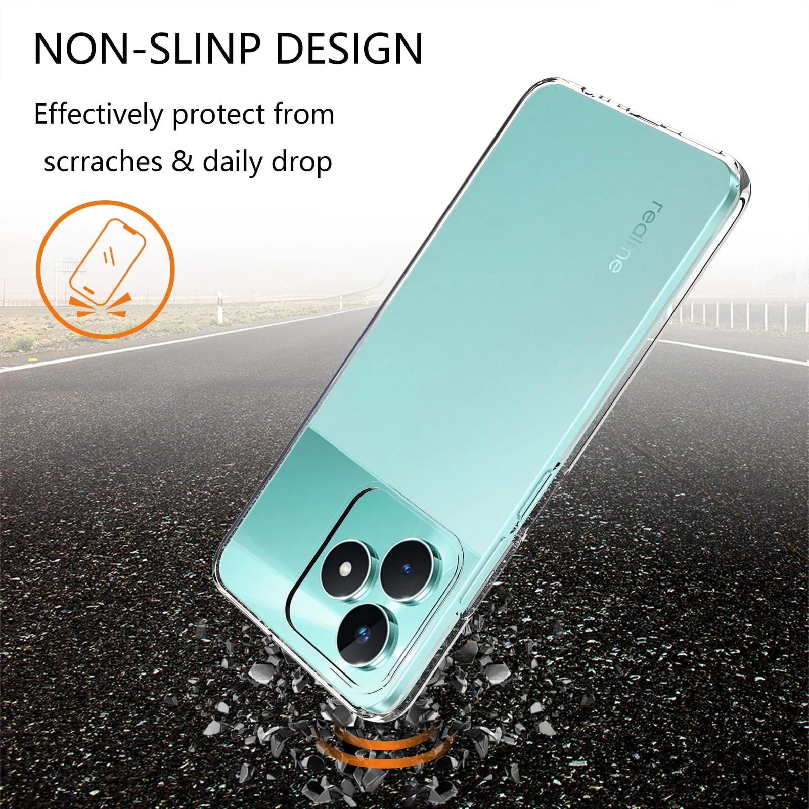DL3 Mobilak Case Compatible with realme C53 / realme Narzo N53 Case Crystal Soft TPU Gel Case Flexible Silicone Anti-Scratch Camera Protection TPU Cover - Clear