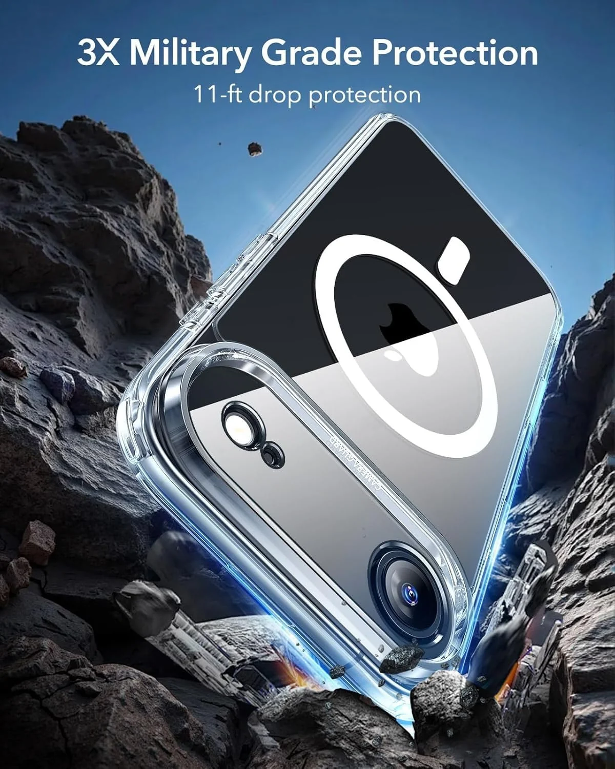 DL3 Mobilak for iPhone 17 Air (6.6 inch) Case [Compatible with MagSafe] Slim Magnetic Bumper Case - Clear