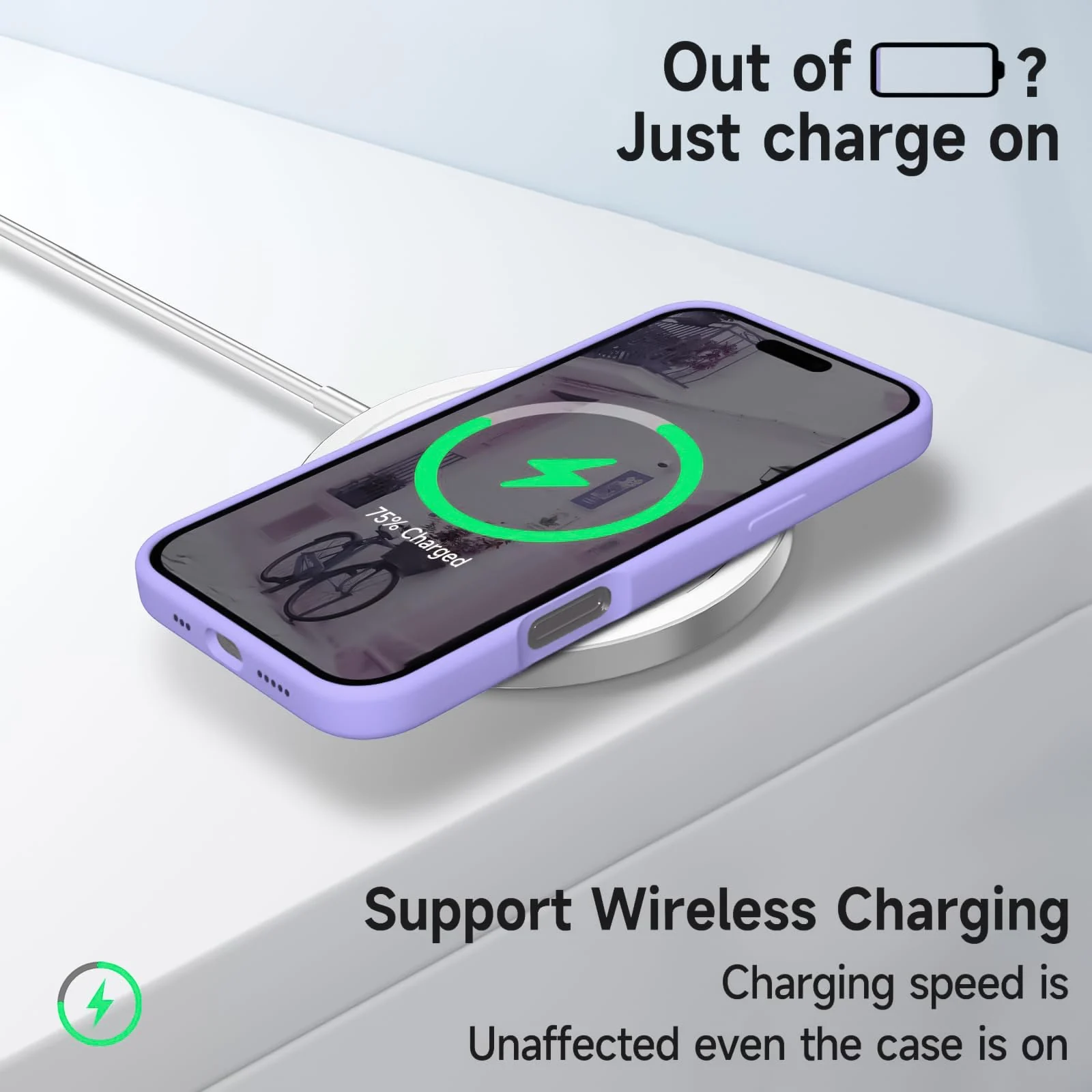 DL3 Mobilak Liquid Silicone Protective Case for iPhone 16+ Plus 6.7-Inch with Microfiber Lining and Shockproof Design - Lavender