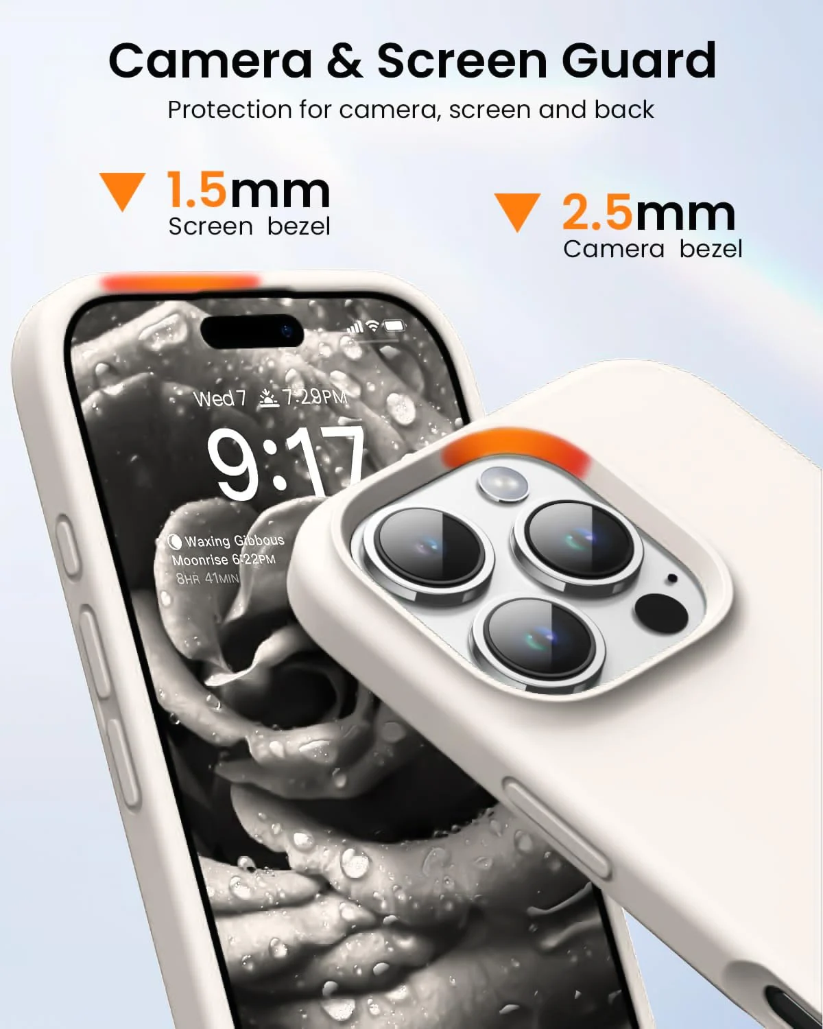 DL3 Mobilak Liquid Silicone Protective Case with Soft Microfiber Lining for iPhone 16 Pro - Cream