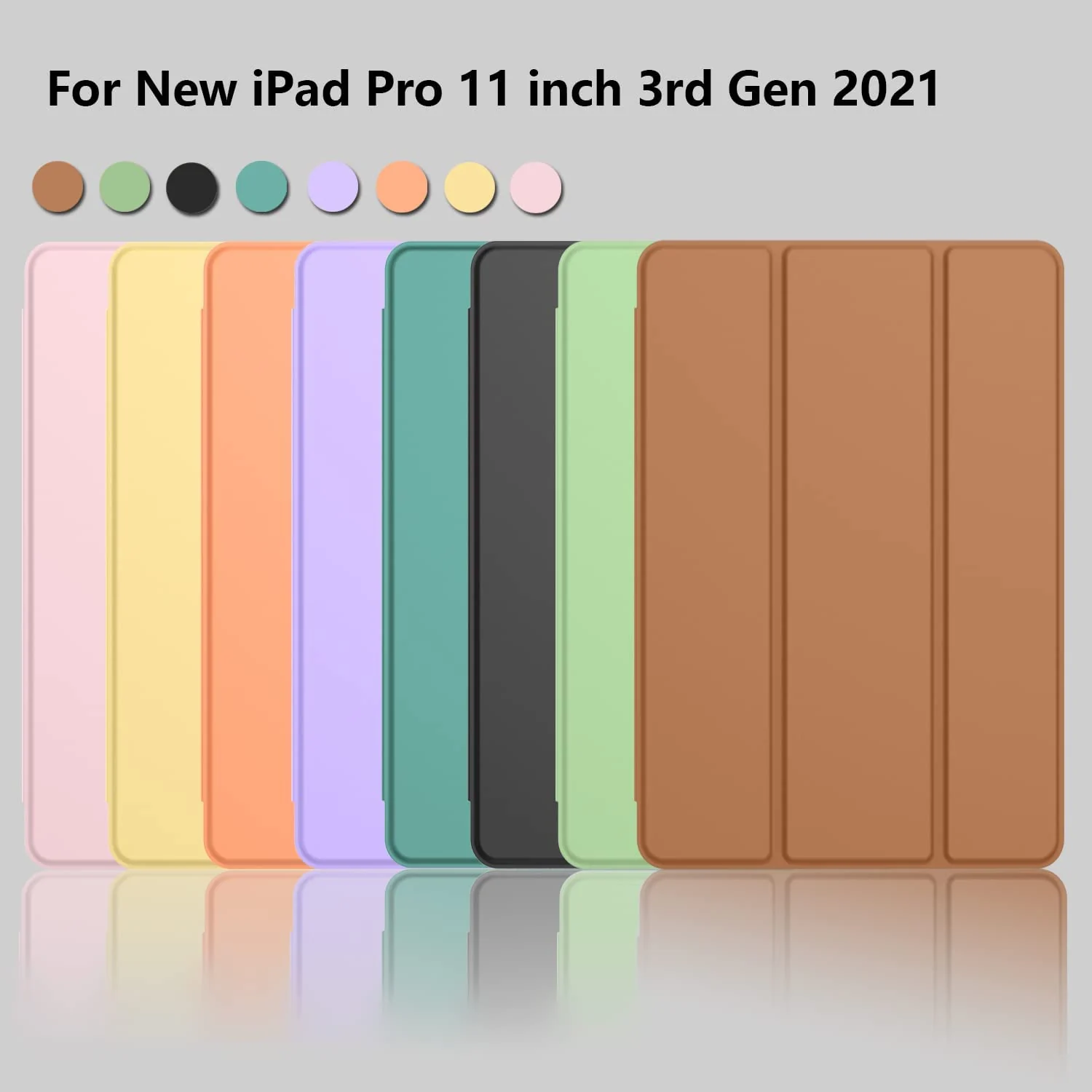 DL3 Mobilak iPad Pro 11 Inch Case 2022(4th Gen)/2021(3rd Gen)/2020(2nd Gen) with Pencil Holder, Smart Case [Support Touch ID and Auto Wake/Sleep] with Auto 2nd Gen Pencil Charging - Brown