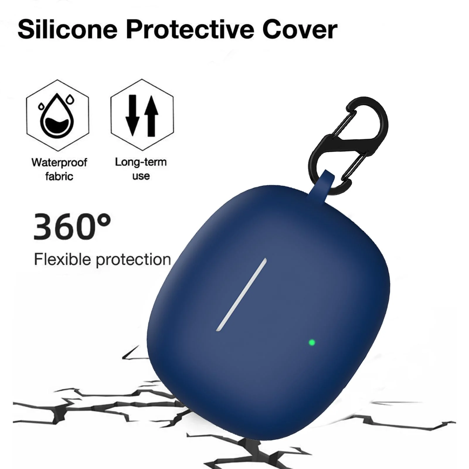 DL3 Mobilak Silicone Case Compatible with Honor Earbuds X6, Soft Silicone Protective Case Cover, Shockproof Sleeve with Carabiner For Honor Earbuds X6 - Blue