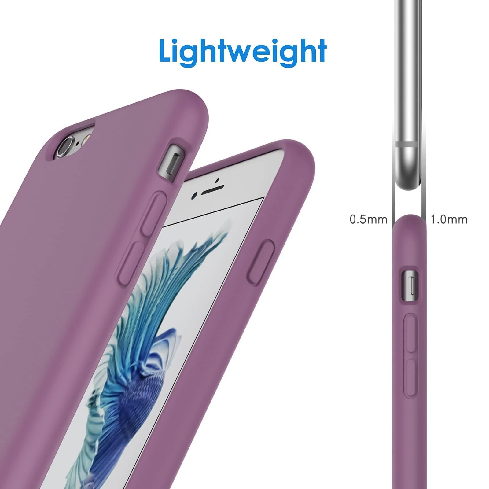 DL3 Mobilak Liquid Silicone Protective Case for iPhone 6 / 6S with Camera Protection and Microfiber Lining - Cashmere