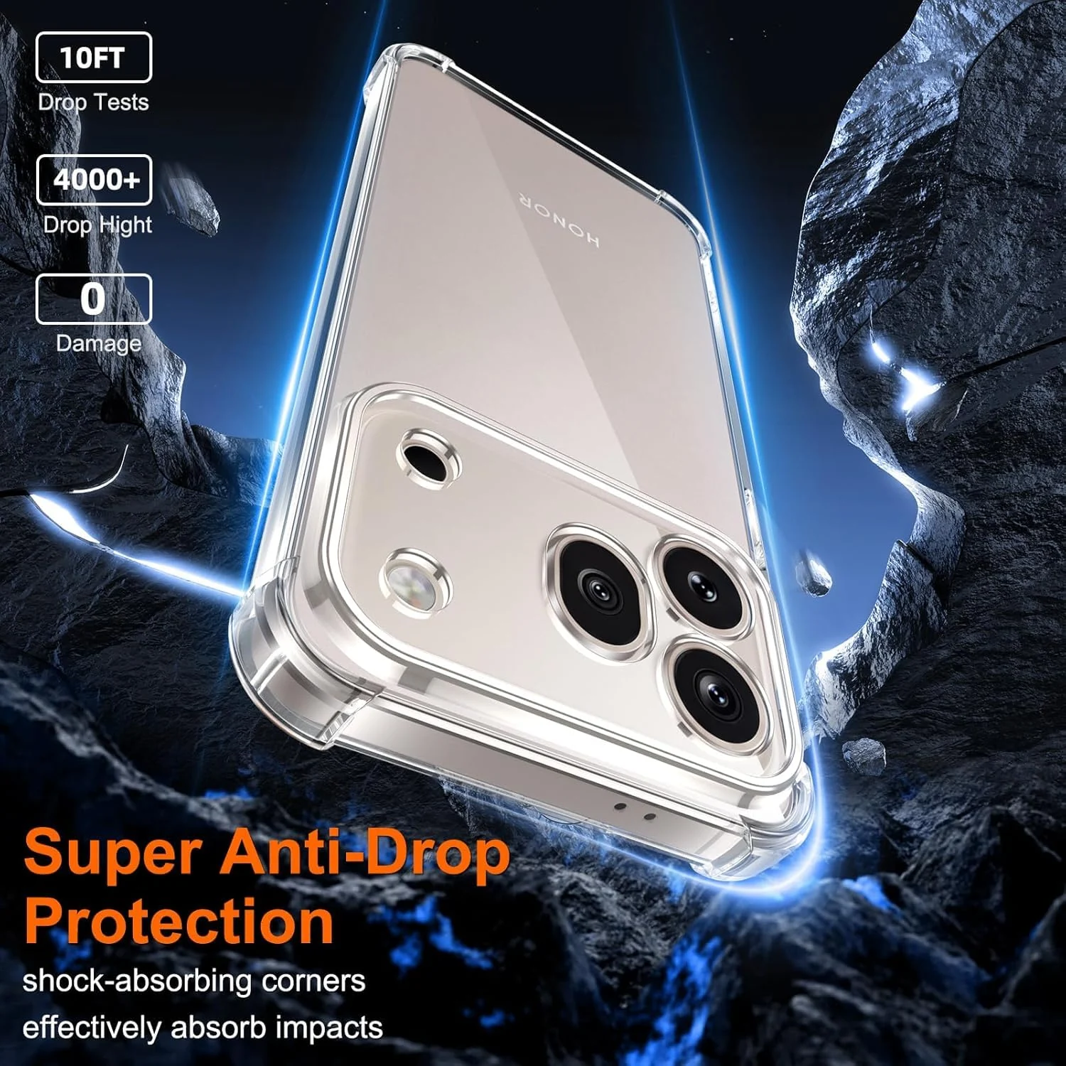 DL3 Mobilak Clear TPU Protective Case for Honor 600 Pro 5G with Camera Protection and Shockproof Design - Clear