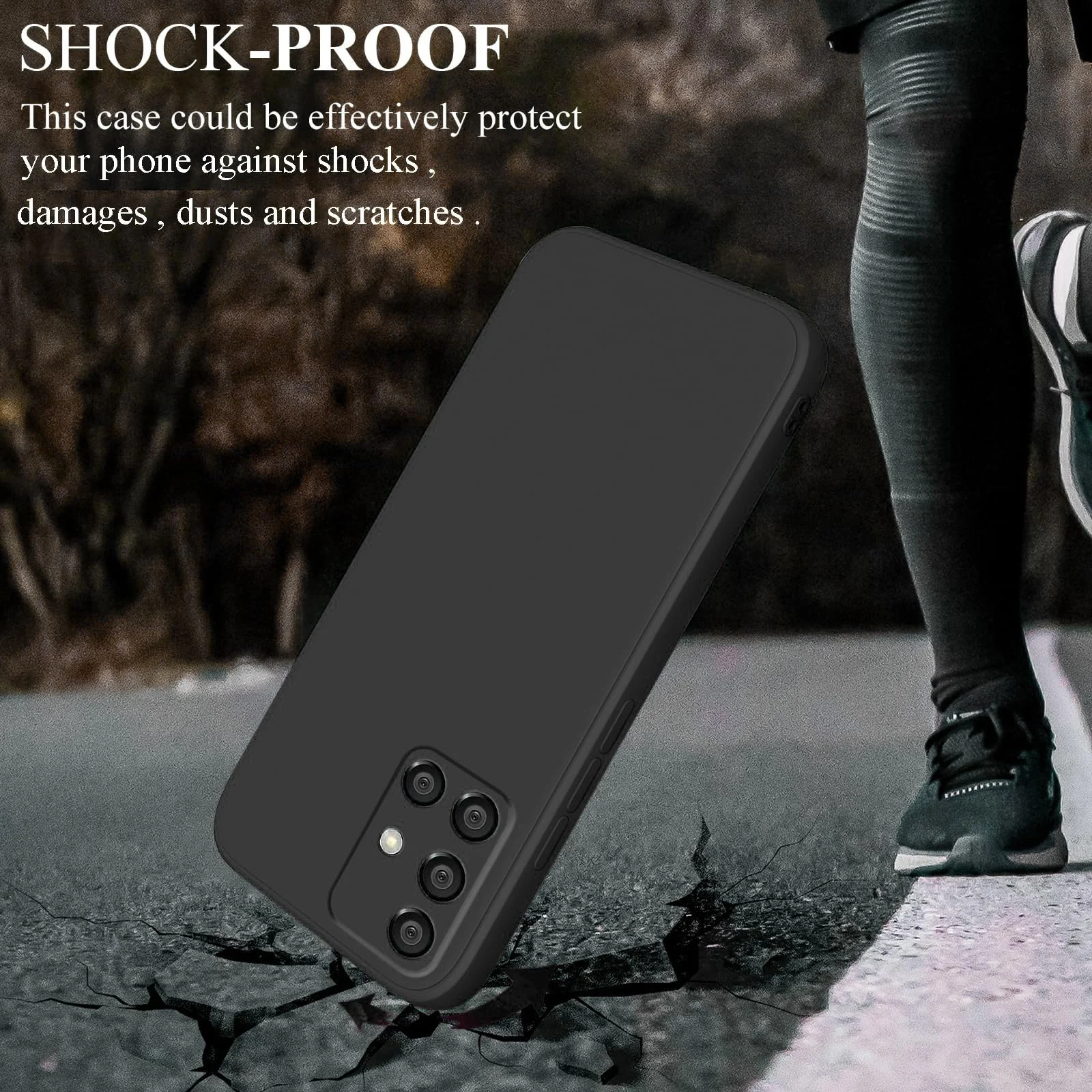 DL3 Mobilak Samsung Galaxy A51 Case, Soft Flexible Silicone Gel Rubber Bumper Cover, Full Body Shockproof Protective Phone Case - Black