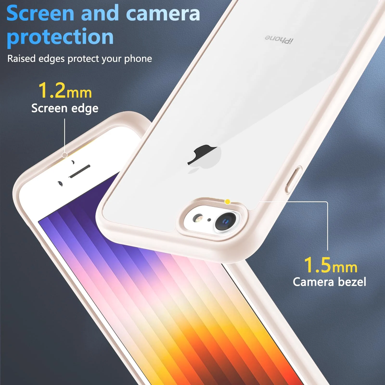 DL3 Mobilak Clear PC and TPU Protective Case for iPhone 7 Plus / iPhone 8 Plus with Shockproof Design and Anti-Yellowing Design - Pink Sand