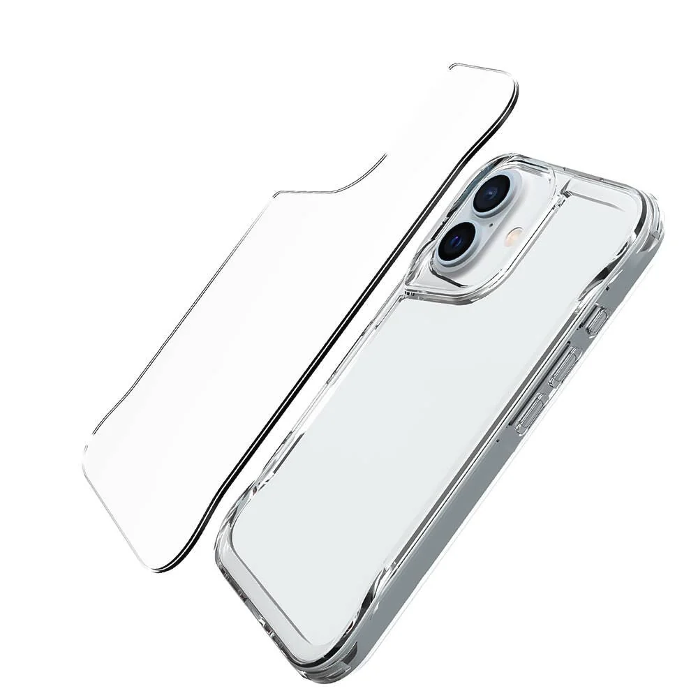 DL3 Mobilak Rugged Protective Case for iPhone 16 6.1-Inch, Supports wireless charging, Shock-absorbing protection, Non-slip grip - Clear