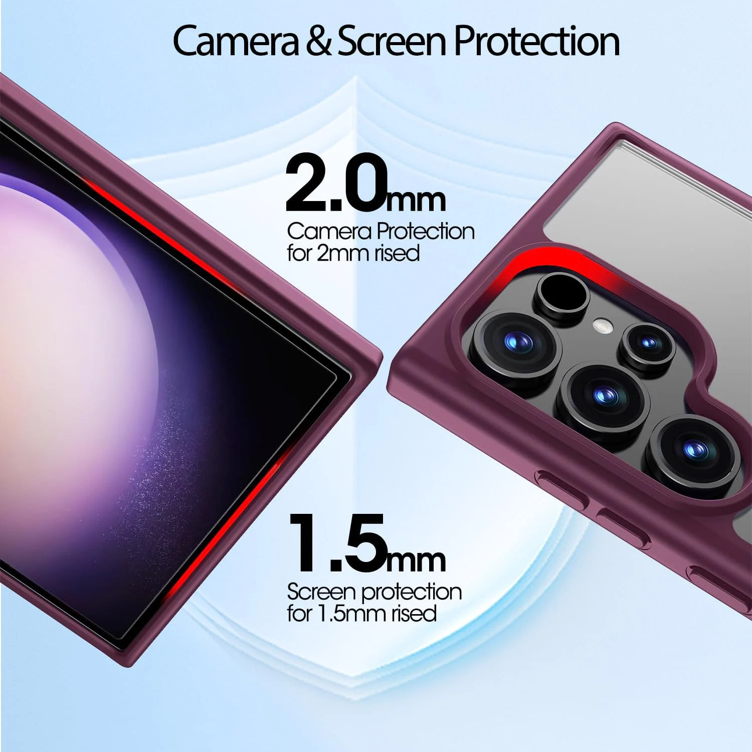 DL3 Mobilak MagSafe-Compatible Clear Magnetic Case for Samsung Galaxy S22 Ultra - Wine Red