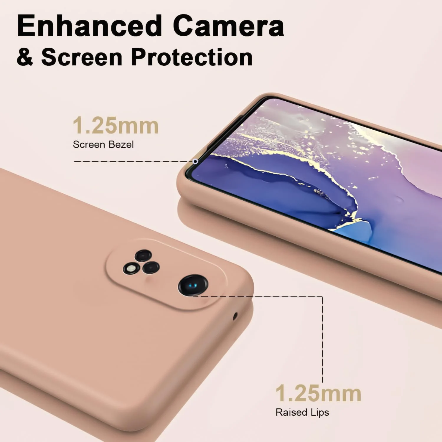 DL3 Mobilak Silicone Protective Case for OPPO Reno 8T 4G (Not 5G), Shock-absorbing protection, Scratch-resistant surface, Soft microfiber lining - Light Orange