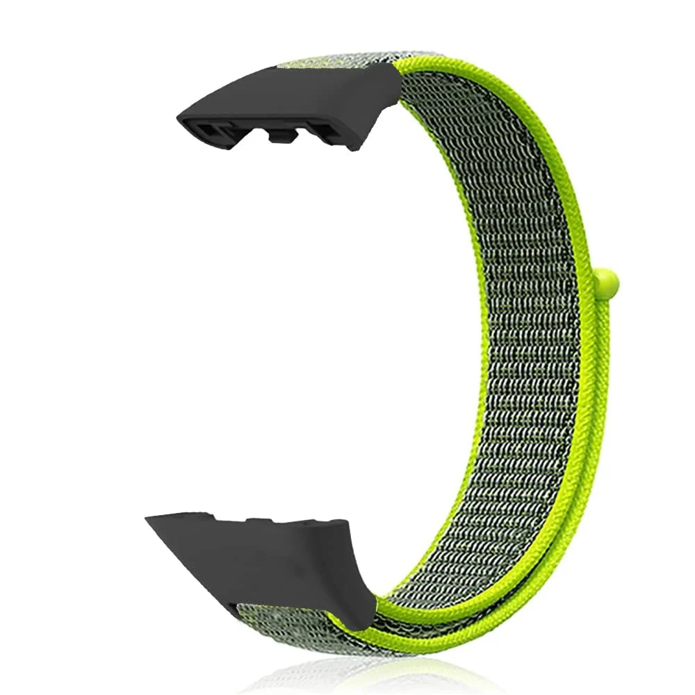 DL3 Mobilak Nylon Band for Honor Band 6/Huawei Band 6 Pro/Huawei Band 6, Nylon Watch Strap Sport Wristband Soft Replacement Watch Strap Adjusable Wrist for Women Men - Lemon Green