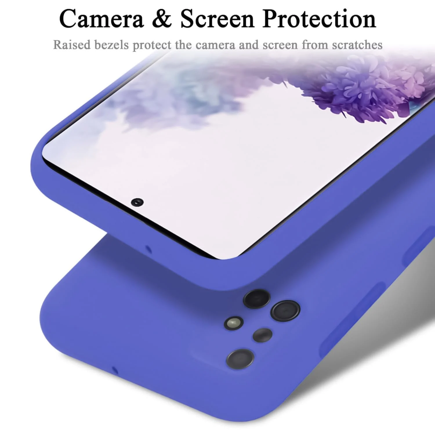 DL3 Mobilak Samsung Galaxy A71 Case, Soft Flexible Silicone Gel Rubber Bumper Cover, Full Body Shockproof Protective Phone Case - Light Blue