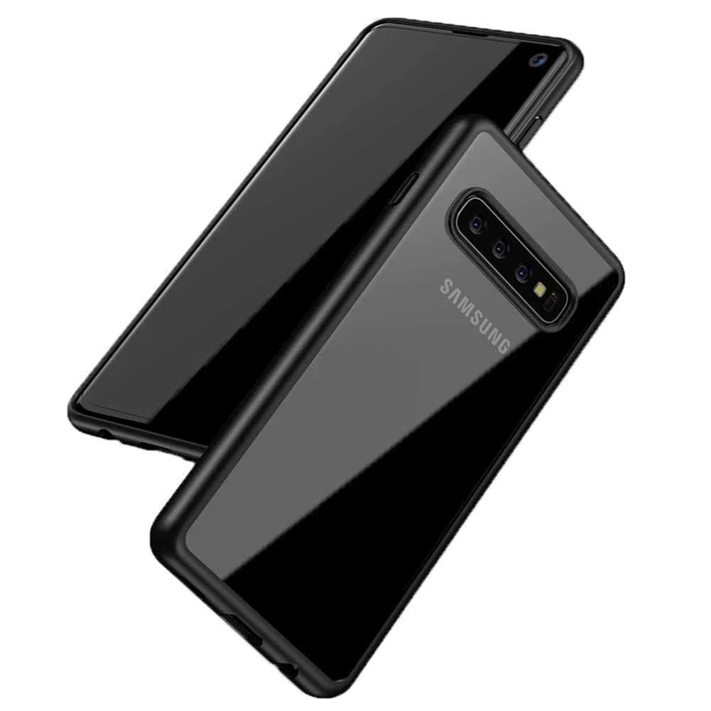 DL3 Mobilak Clear TPU Case for Samsung Galaxy S10, Shock-absorbing protection, Non-slip grip, Raised edges around the screen and camera - Black