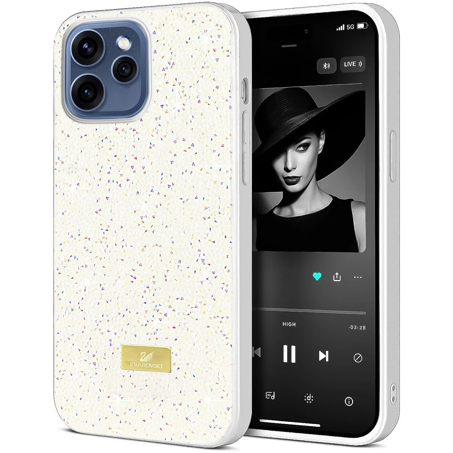5.5 — DL3 Mobilak Case for OPPO Reno 15 Pro Glitter, Sparkle Diamond Crystal Bling Case with Bling, Ultra Thin Lightweight Full Body Shockproof Anti-Scratch Protective Cover