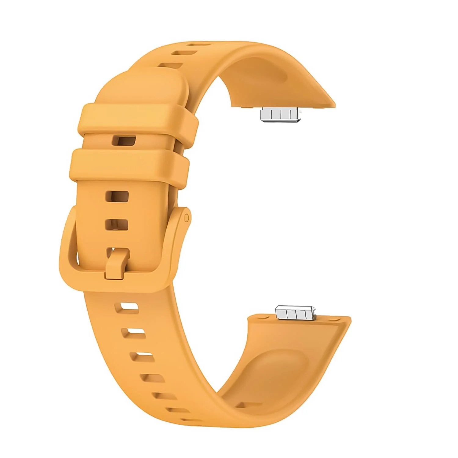 DL3 Mobilak Silicone Bracelet for Huawei Watch Fit 3/Watch Fit 4 Pro/Fit 4 Strap, Soft Silicone Sport Replacement Strap for Women/Men, Adjustable Waterproof Sports Band - Yellow