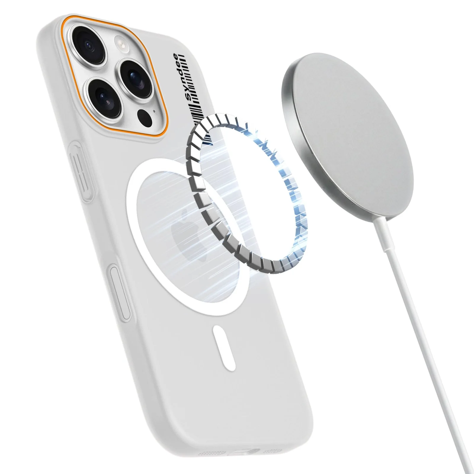 DL3 Mobilak Translucent Matte Case for iPhone 16 Pro Max 6.9-inch, Compatible with MagSafe accessories, Shock-absorbing protection, Integrated ring holder - Clear