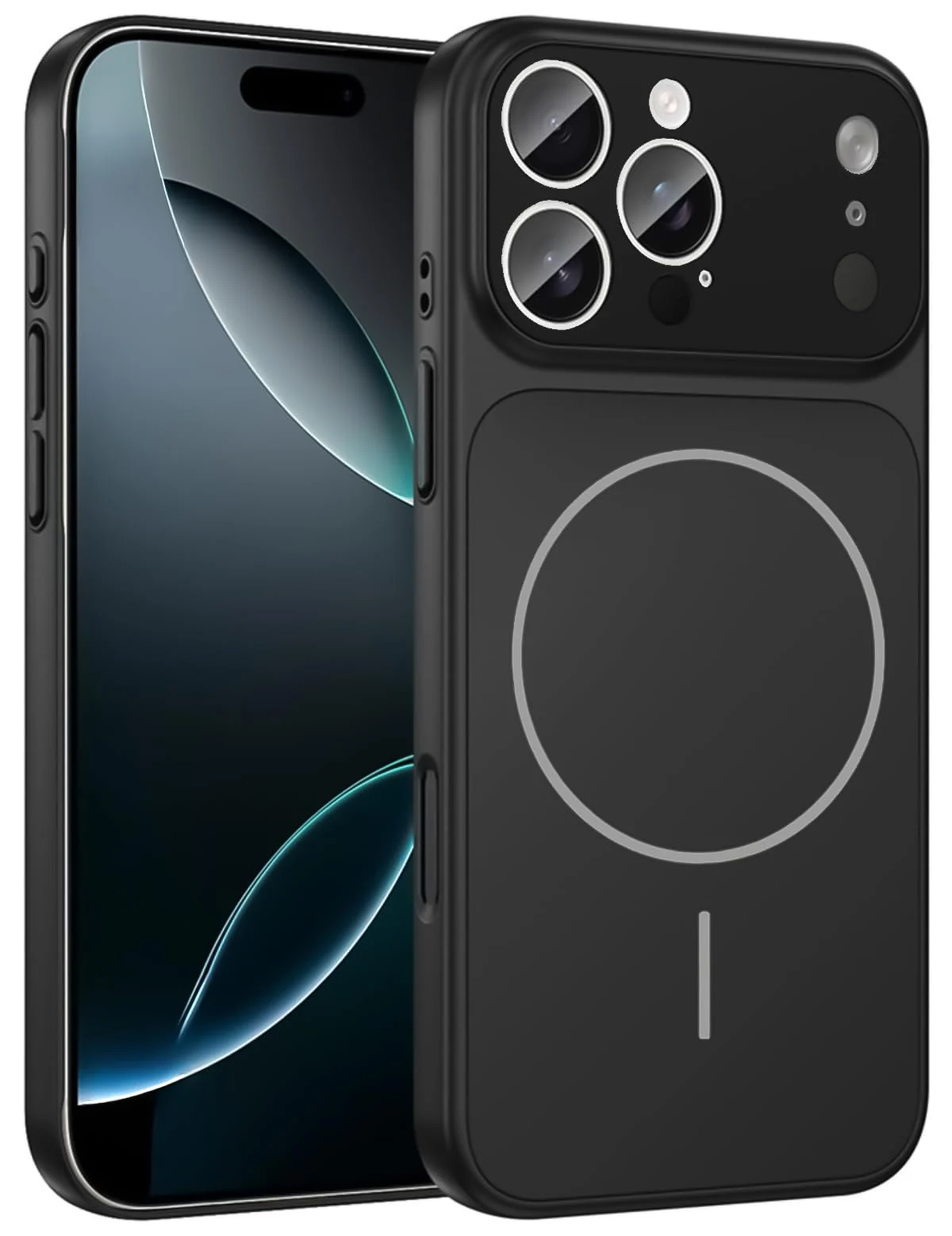 DL3 Mobilak PC Protective Case for iPhone 12 Pro Max, Compatible with MagSafe accessories, Supports wireless charging, Camera protection - Black