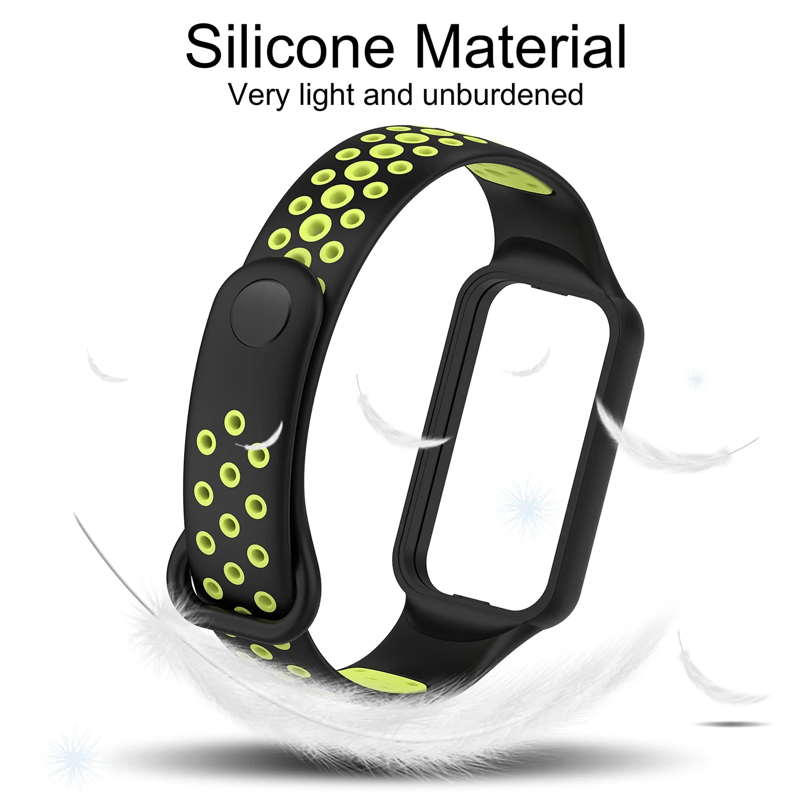 DL3 Mobilak Smart Watch Strap for Xiaomi Redmi Band 2, Sport Silicone Watch Band Wrist Strap, Replacement Bracelet Wristband Wrist Strap for Xiaomi Redmi Smart Band2 Accessories - Black Lime