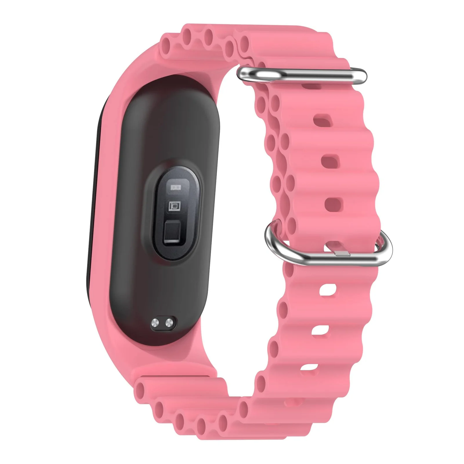 DL3 MOBILAK Ocean Band for Xiaomi Mi Band 7/Mi Band 6/Mi Band 5/Mi Band 4/Mi Band 3,Adjustable Silicone Stretchy Sport Strap Women Men Replacement Wristband - Rose Pink