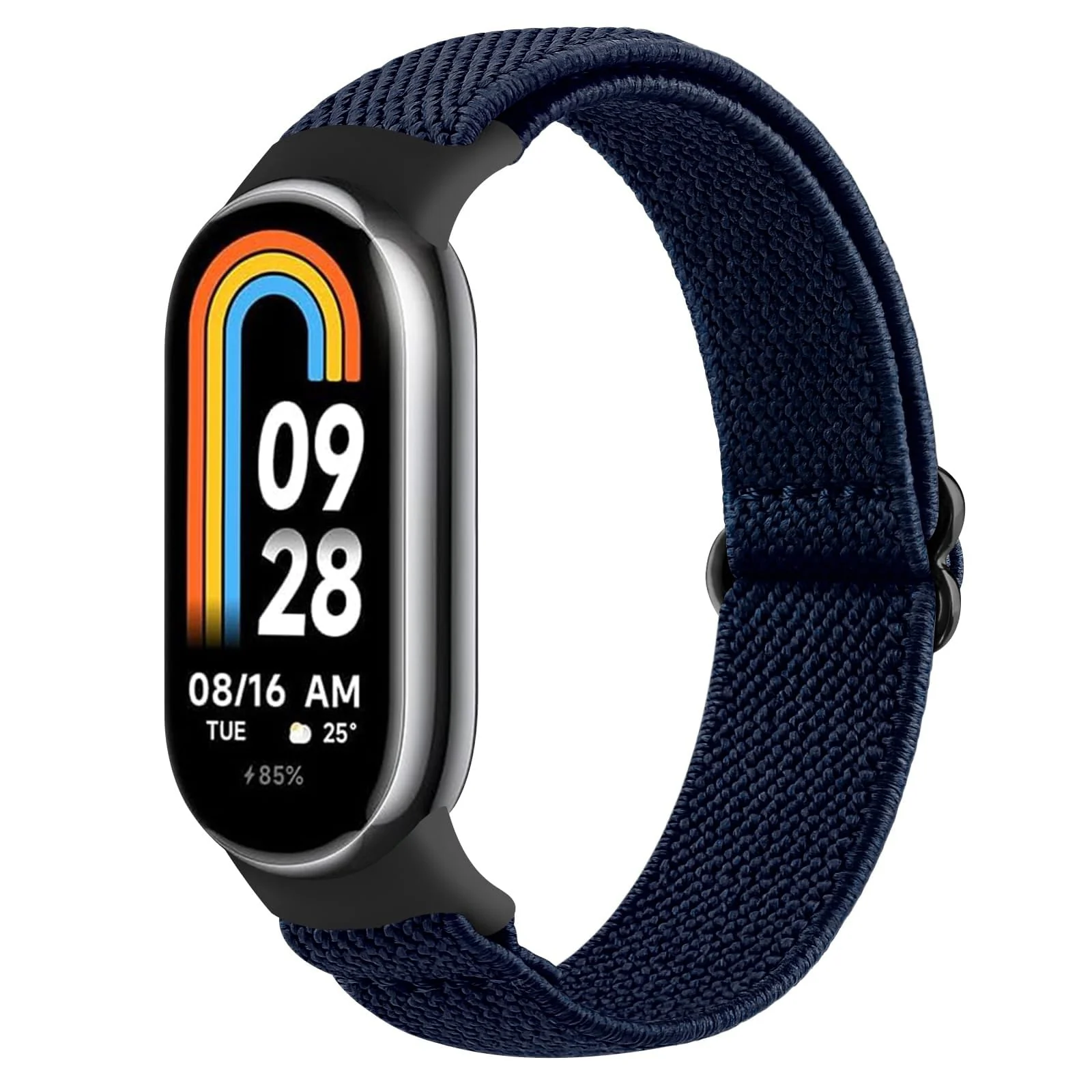 DL3 Mobilak Strap for Xiaomi Mi Band 10 / Xiaomi Mi Band 9 / Xiaomi Mi Band 8, Elastic Nylon Straps, Adjustable Breathable Replacement Bracelet for Xiaomi Smart Band 8/9/10 for Women Men - Blue