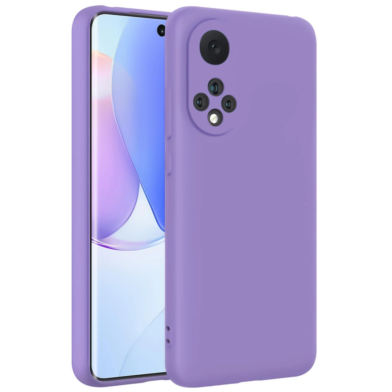DL3 Mobilak Silicone Protective Case for Honor 50 / Huawei Nova 9, Shock-absorbing protection, Scratch-resistant surface, Soft microfiber lining - Light Purple