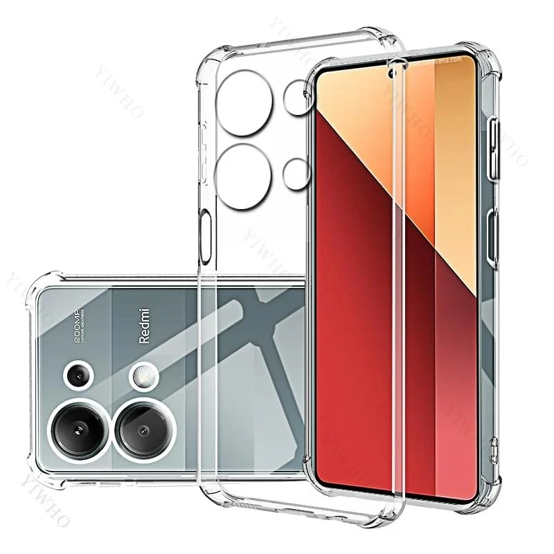 DL3 Mobilak Case Compatible with Xiaomi Redmi Note 13 4G, Cover Silicone TPU Gorilla Anti-shock Protector Camera Shockproof Corners - Clear
