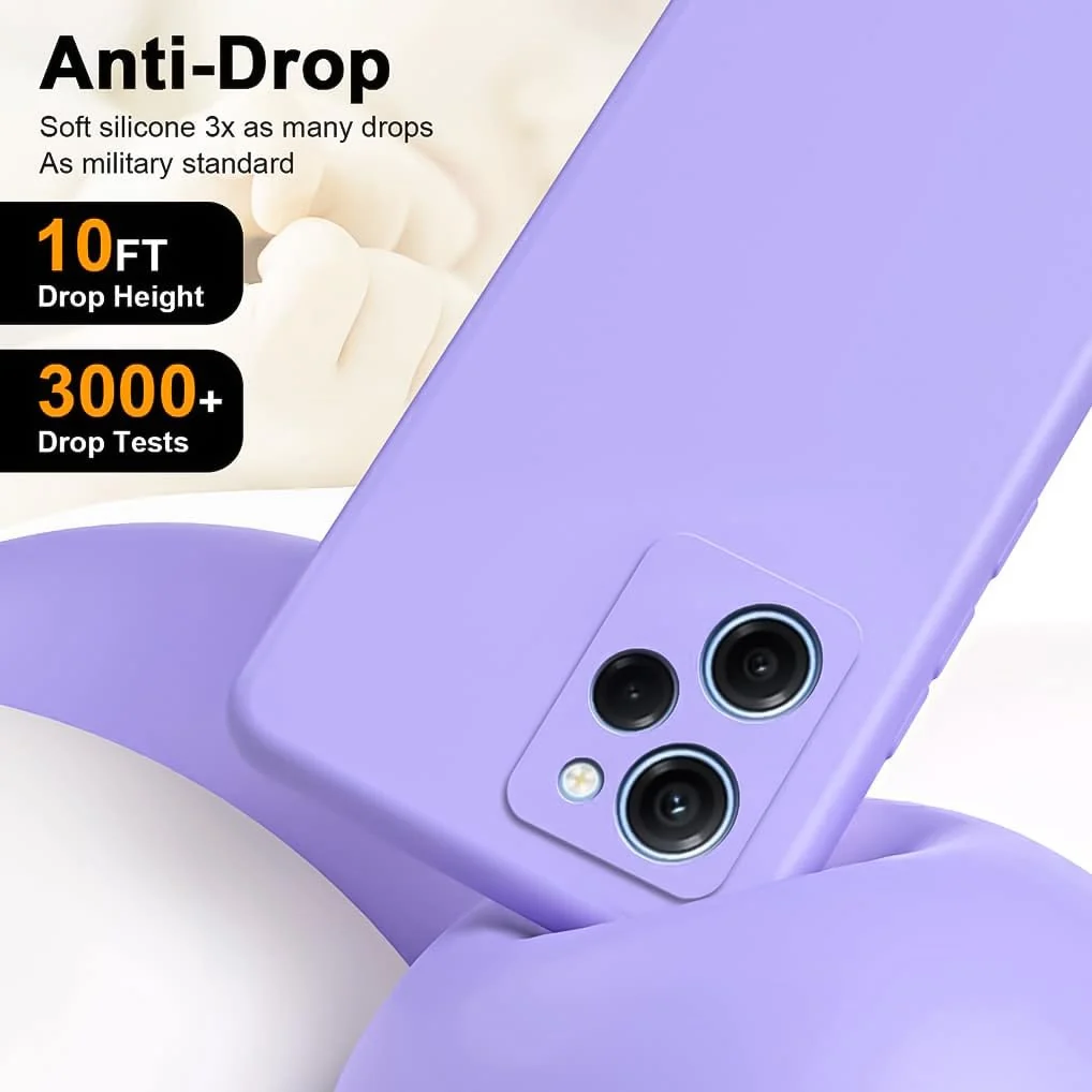 DL3 Mobilak Soft Silicone Protective Case for POCO X5 Pro 5G with Microfiber Lining and Shockproof Design - Lavender