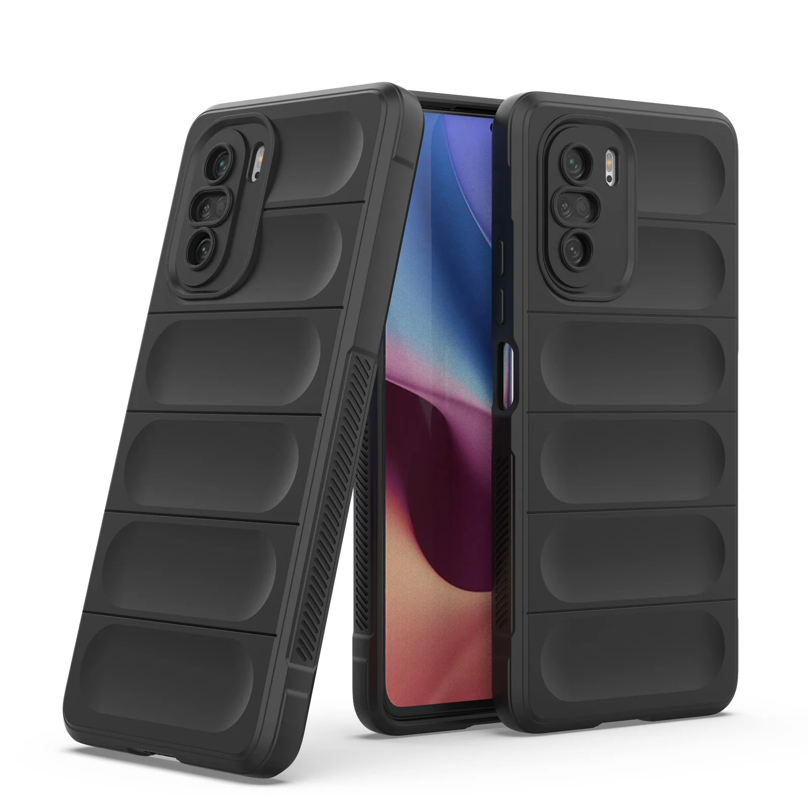 DL3 Mobilak Flexible Silicone and TPU Protective Case with Camera Protection for Xiaomi Poco F3 / RedMi K40 / K40 Pro / Mi 11i / Mi 11X - Black