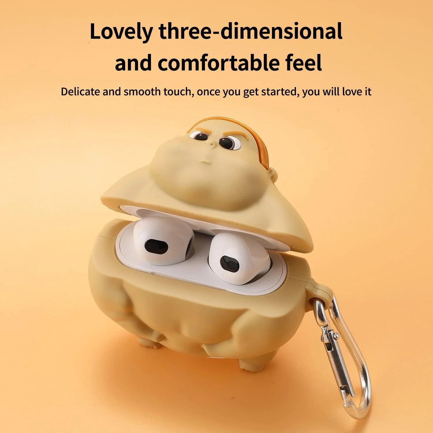 DL3 Mobilak Case Compatible with AirPods 3 Soft Silicone Shockproof Cover Compatible with AirPods 3rd, New 3D Cute Cartoon Creative Fun Case Skin with Keychain Design - Powerful Baby