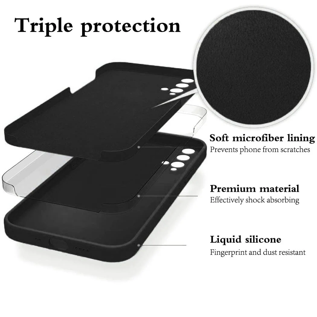 DL3 Mobilak Liquid Silicone Case for Huawei nova 5T, Shock-absorbing protection, Scratch-resistant surface, Soft microfiber lining - Black
