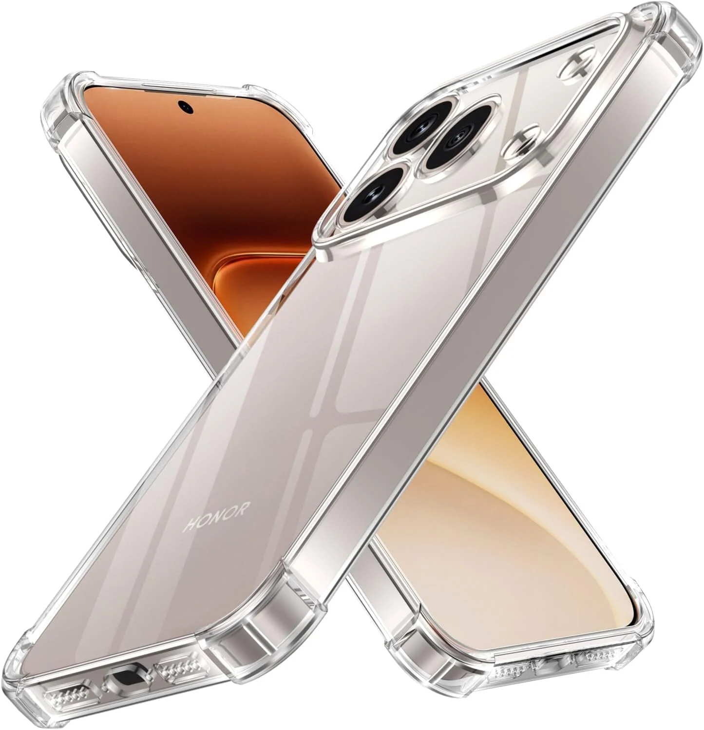DL3 Mobilak Clear TPU Protective Case for Honor 600 Pro 5G with Camera Protection and Shockproof Design - Clear