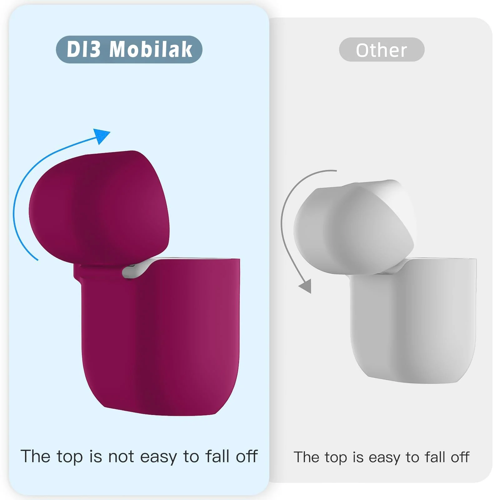 DL3 Mobilak Compatible with AirPods 4 Case (2024), Soft Silicone Full Protective Case Cover with Keychain, For Apple AirPods 4th Generation for Women Men - Rose Red