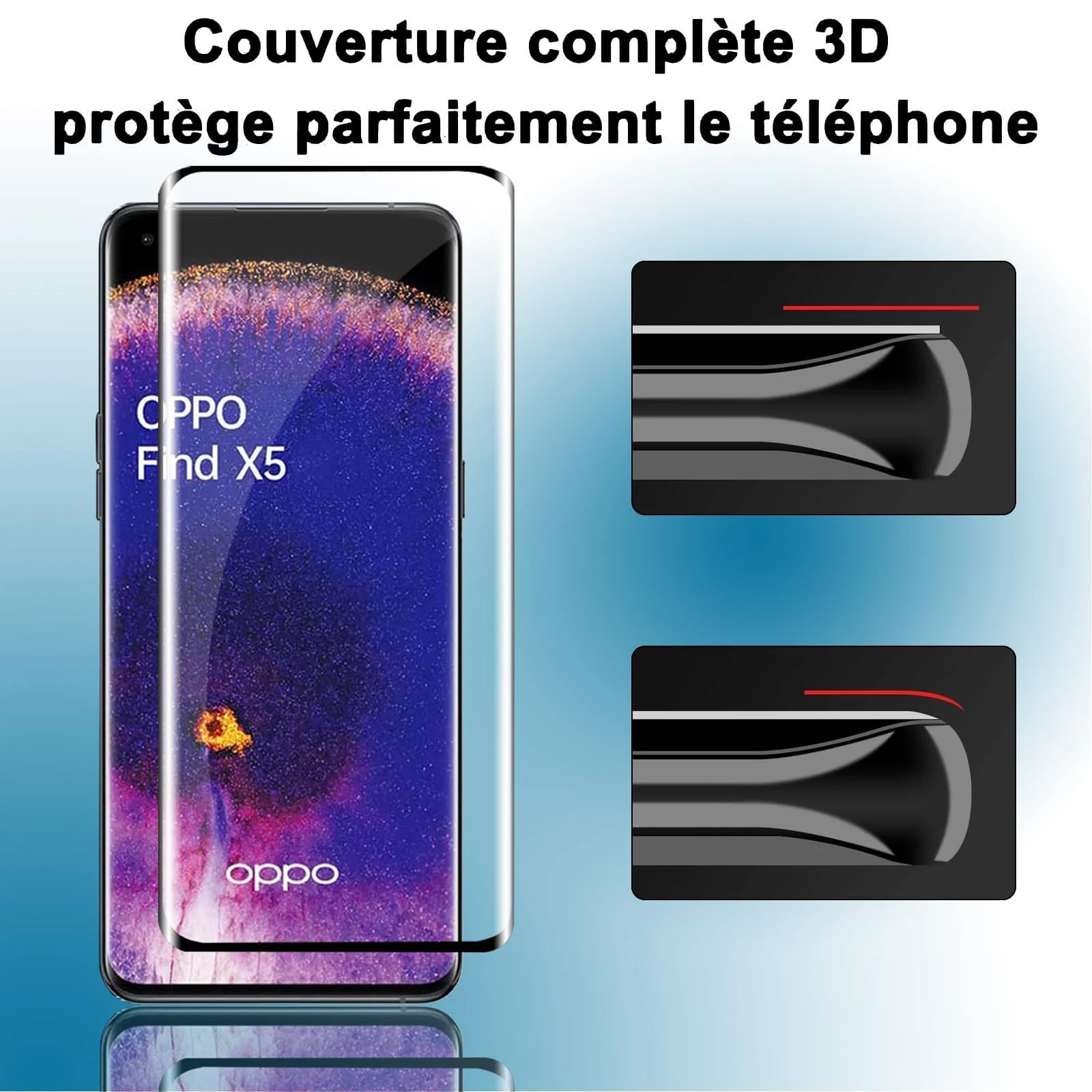 DL3 Mobilak Screen Protector for OPPO Find X5 5G, Tempered Glass Screen Saver Premium HD Protective, Scratch Resistant, NO-Bubble, 9H Hardness, Full Coverage Film For OPPO Find X5 5G - Clear