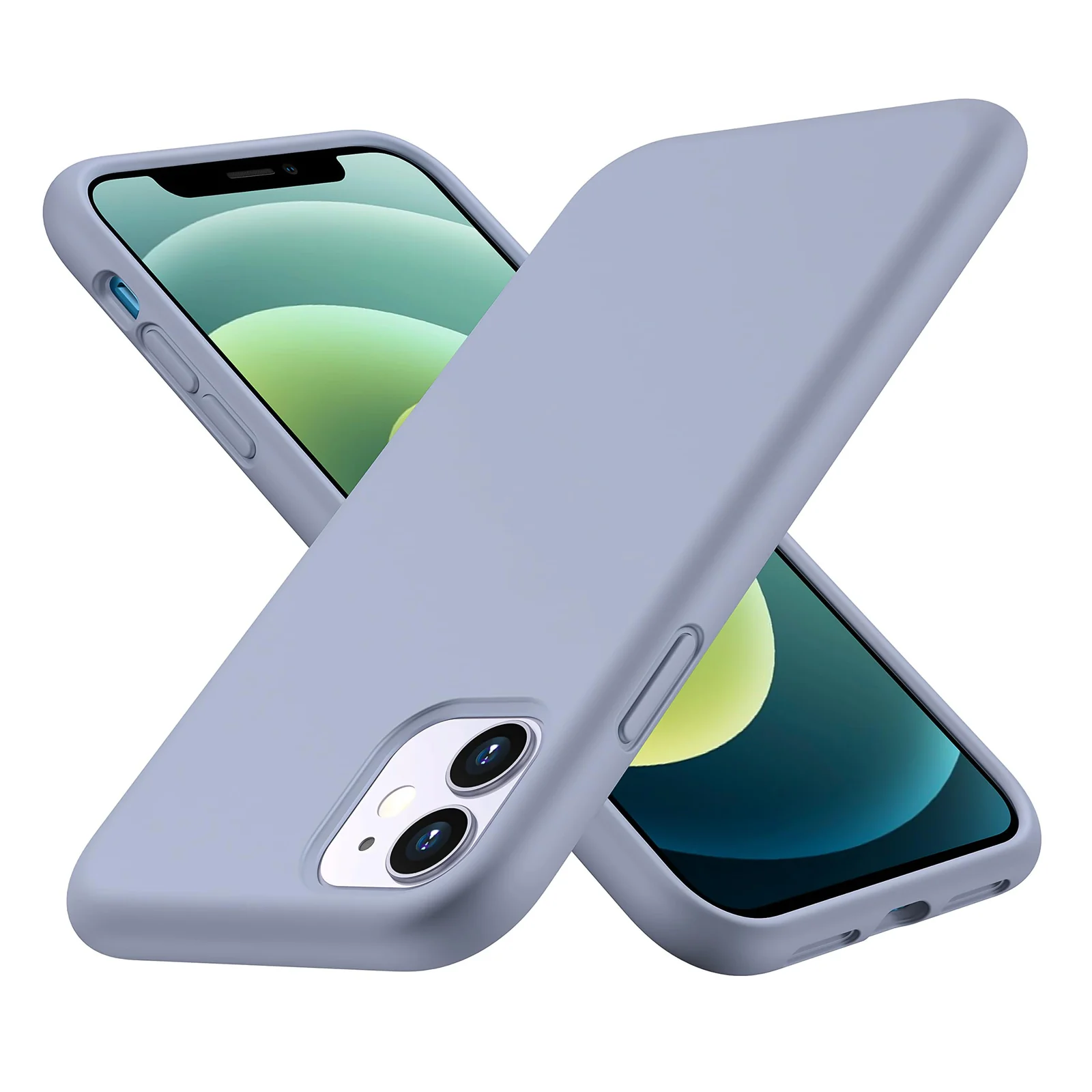 DL3 Mobilak Compatible with iPhone 11 (6.1 Inch) Case, Liquid Silicone Case, Full Body Protective Cover, Shockproof, Slim Phone Case, Anti-Scratch Soft Microfiber Lining (A. ) - A.Lavender Grey