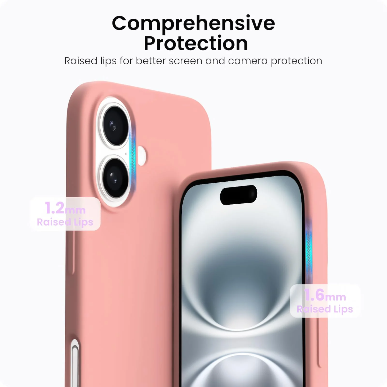 DL3 Mobilak Liquid Silicone Protective Case with Soft Microfiber Lining for iPhone 16 - Salmon