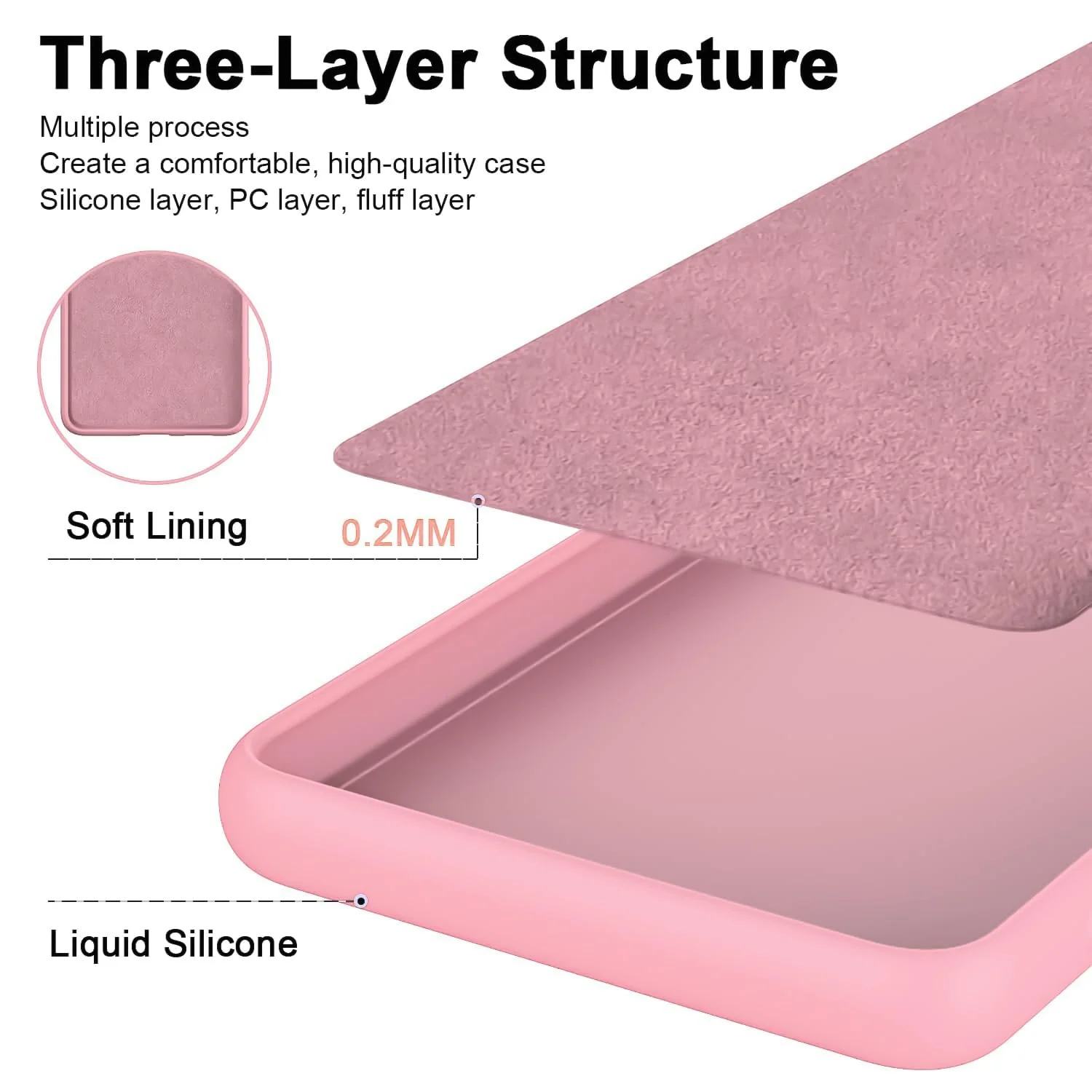 DL3 Mobilak Silicone Protective Case for Honor X9b, Shock-absorbing protection, Scratch-resistant surface, Soft microfiber lining - Pink
