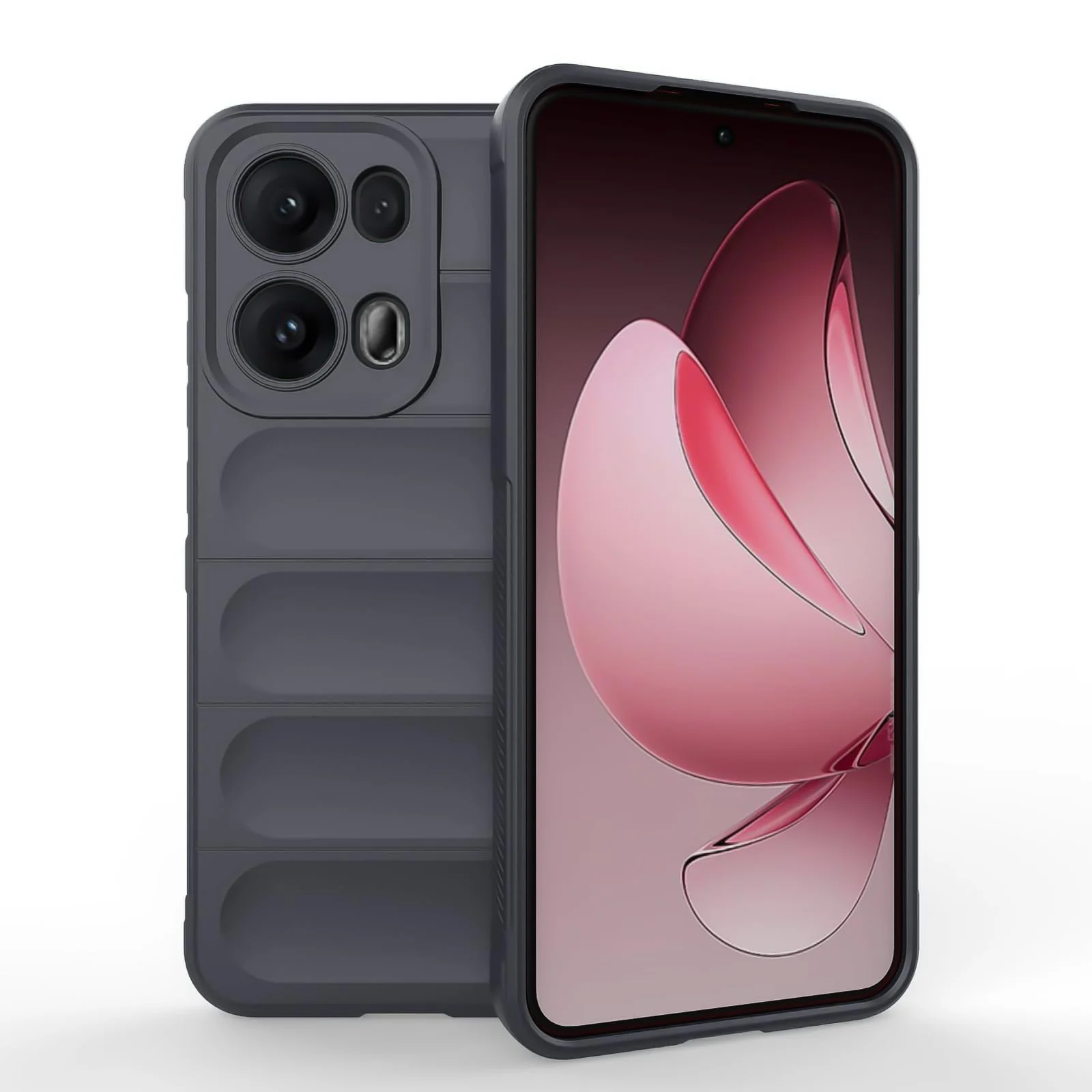 DL3 Mobilak Flexible Silicone and TPU Protective Case with Camera Protection for OPPO Reno 13 Pro 5G - Dark Gray