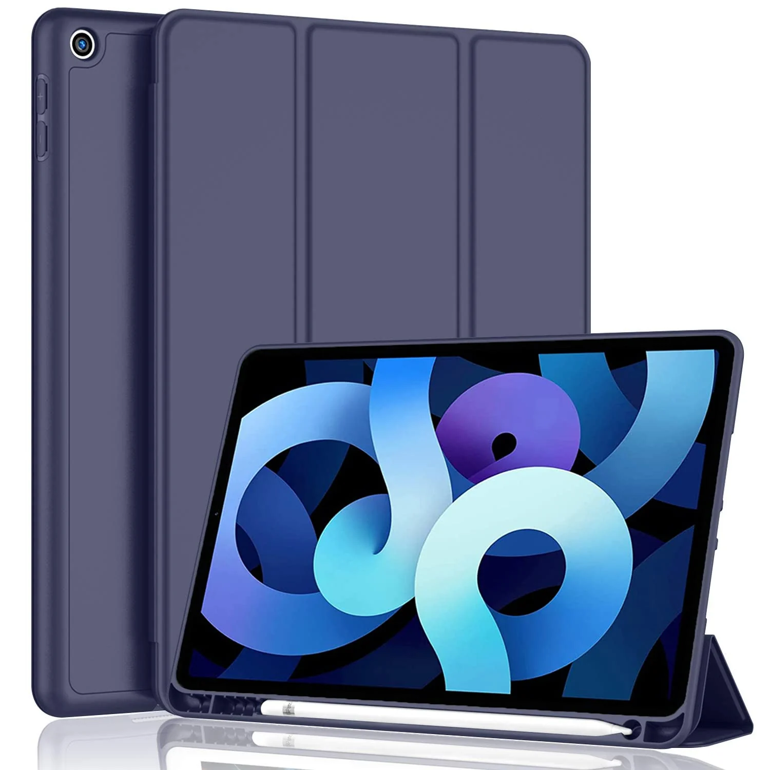 DL3 Mobilak Smart Case for Samsung Galaxy Tab A 10.1 2019, ONLY Fit (SM-T510/T515/T517) with Pencil Holder, Soft TPU Smart Stand Back Cover Auto Wake/Sleep Feature - Blue
