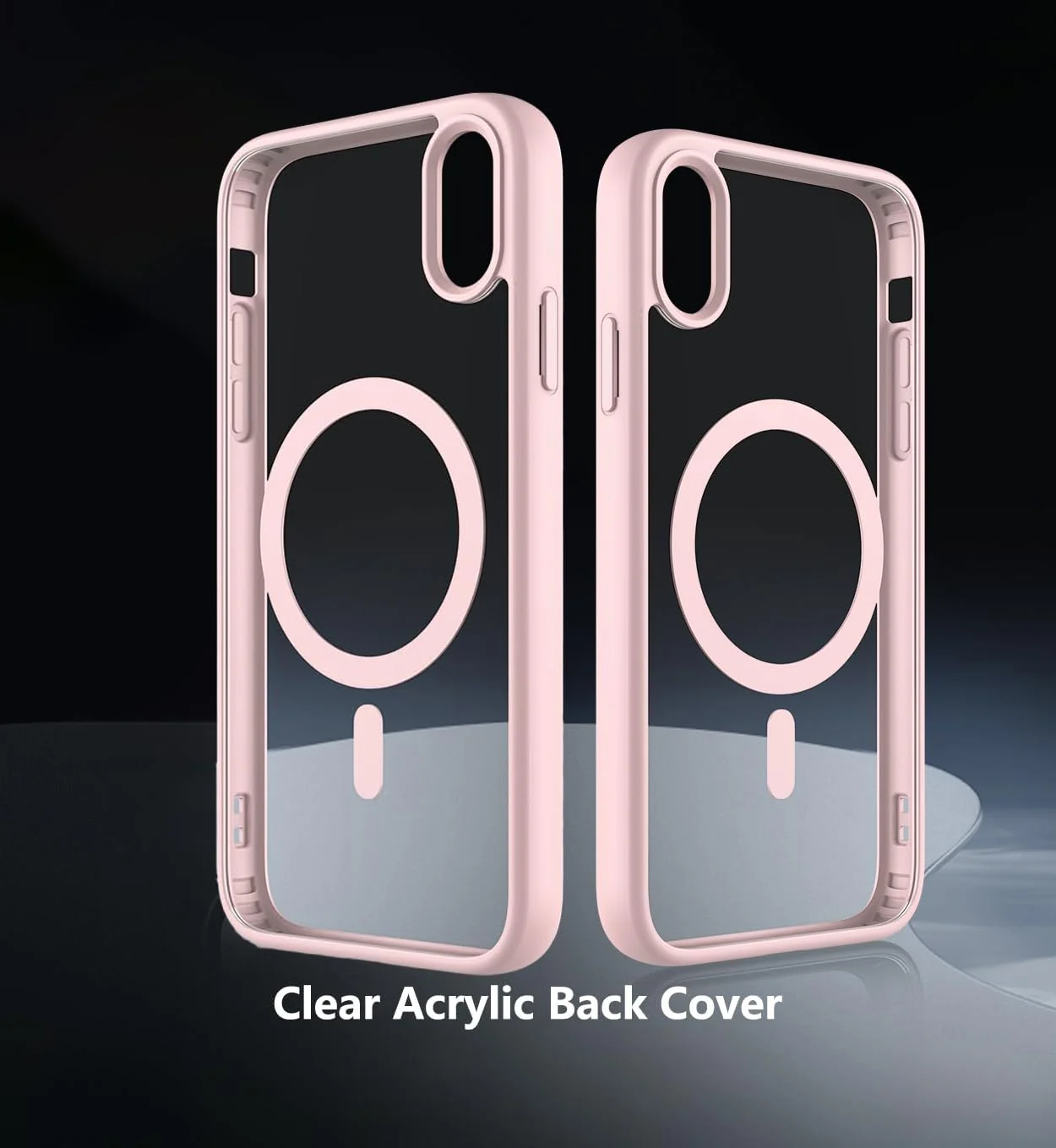DL3 MOBILAK Case Magnetic Crystal Clear for iPhone XR 6.1-Inch, [Compatible with MagSafe] Slim Phone Case Thin Cover - Pink