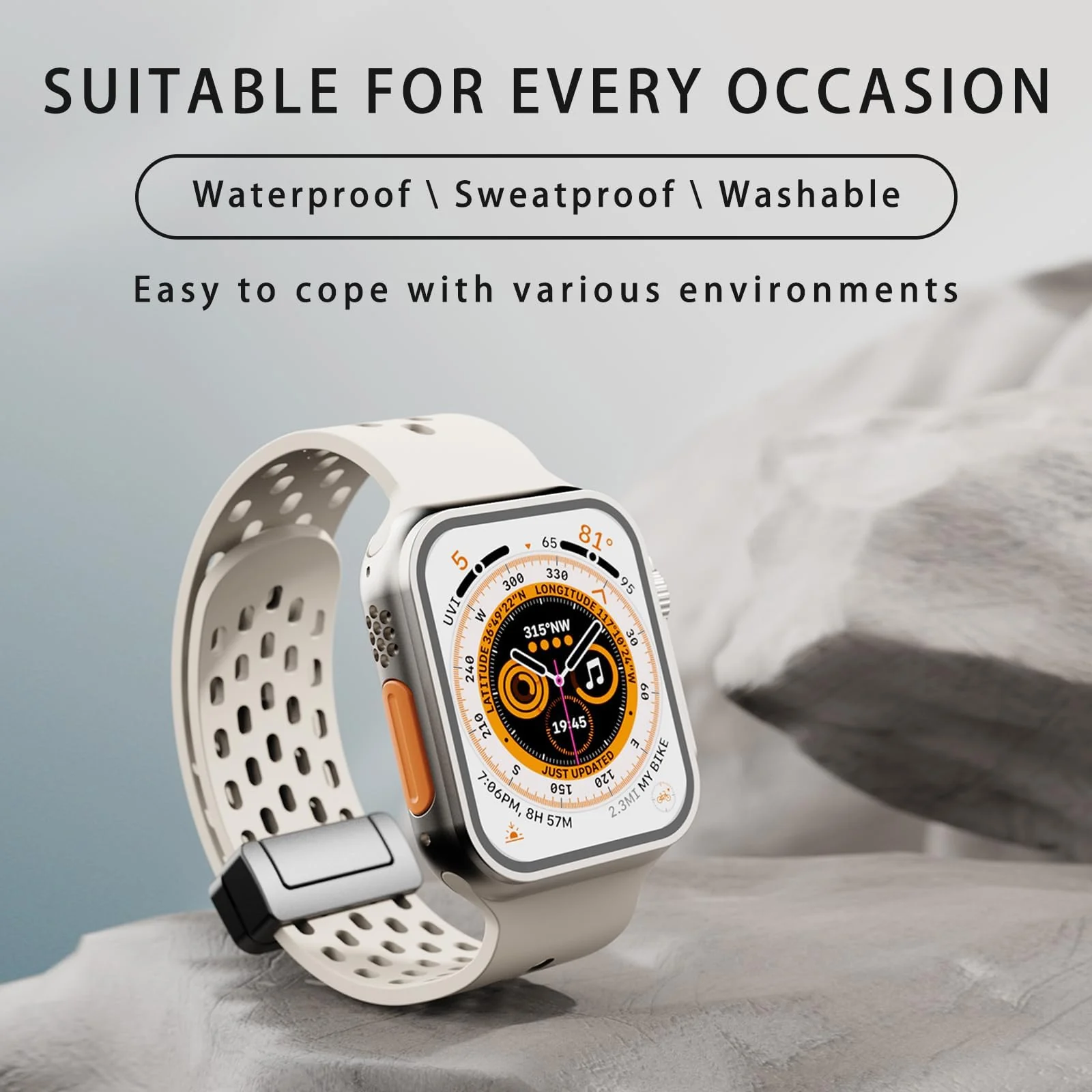 DL3 Mobilak Magnetic Bands for Apple Watch Band 49mm 46mm 45mm 44mm 42mm, Soft Silicone Magnetic Buckle Breathable Sport Watch Strap for iWatch Ultra2 Ultra SE SE2 Series 10 9 8 7 6 5 4 3 2 1 - Pine Green