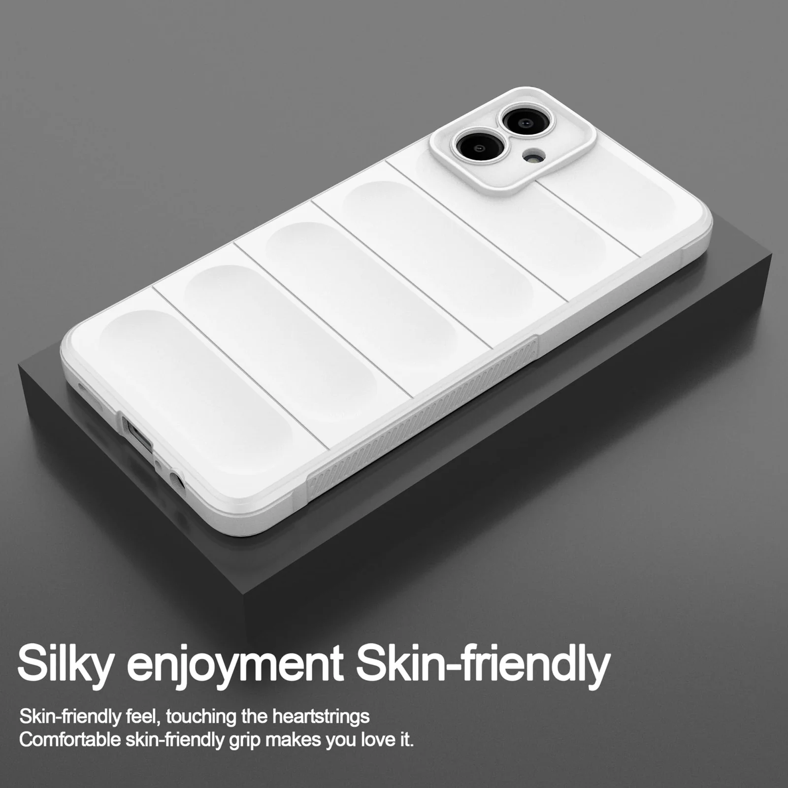 DL3 Mobilak Flexible Silicone and TPU Protective Case with Camera Protection for Samsung Galaxy A06 - White